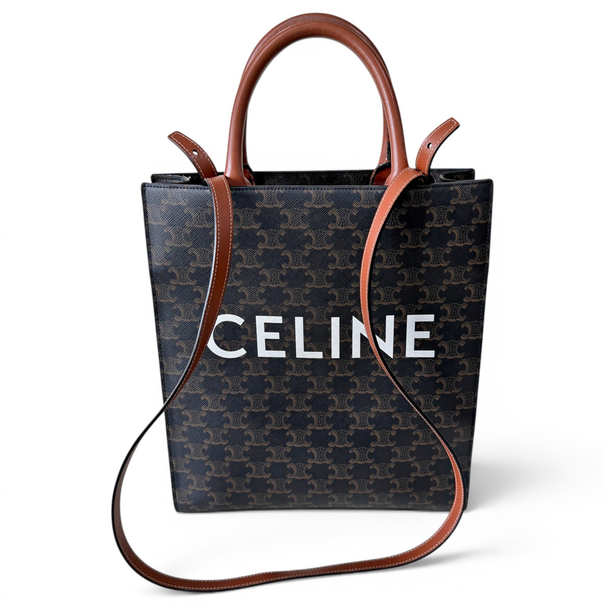 Cabas Vertical leather handbag