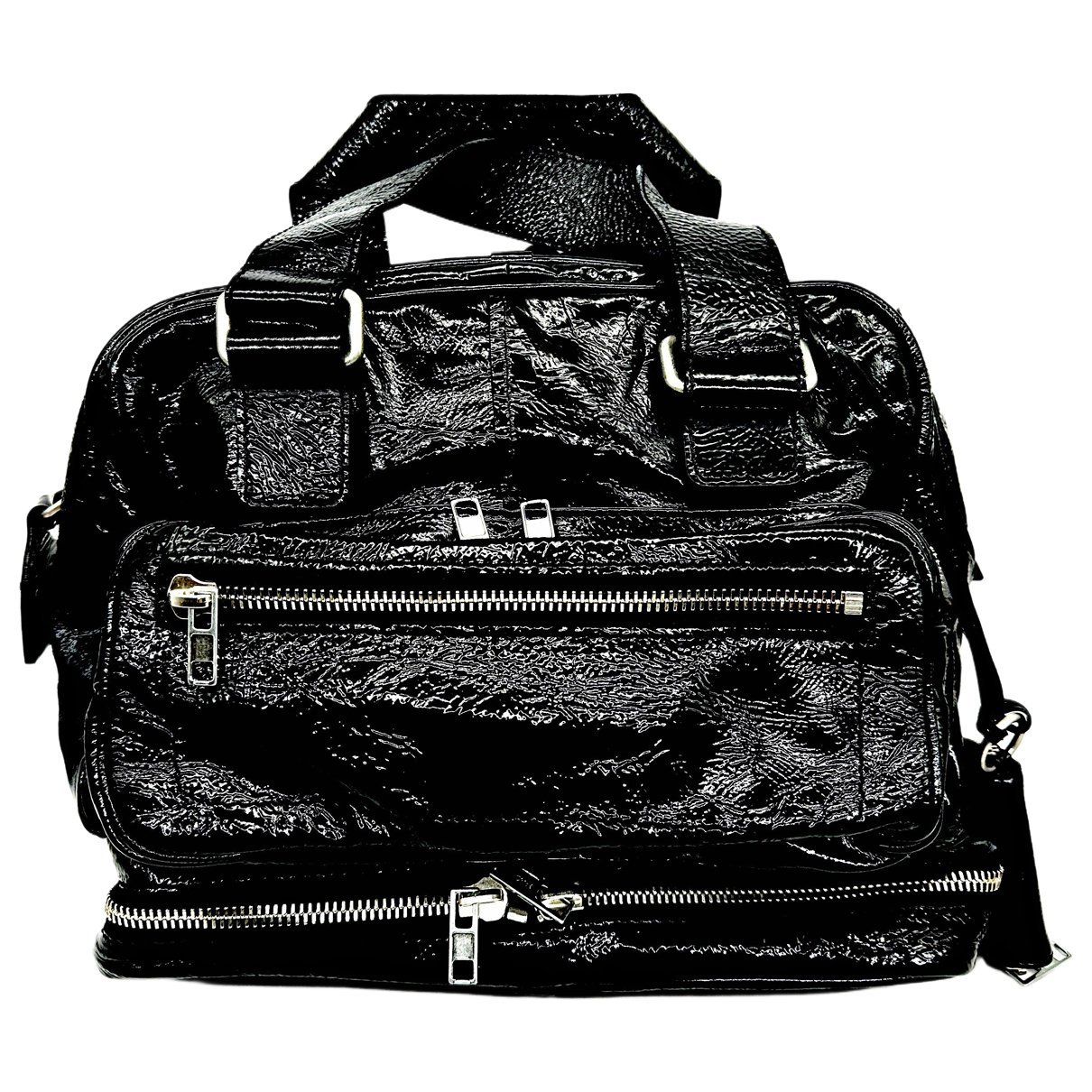 Patent leather satchel