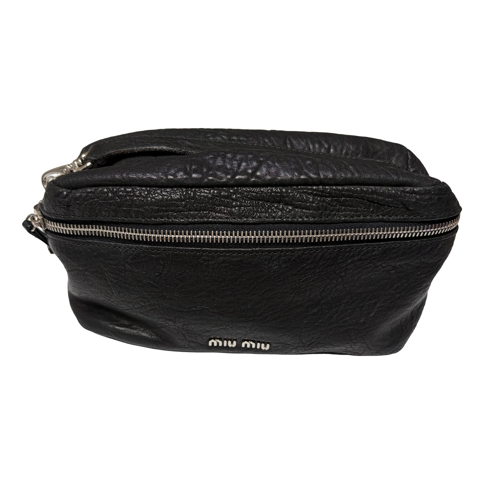 Leather clutch bag