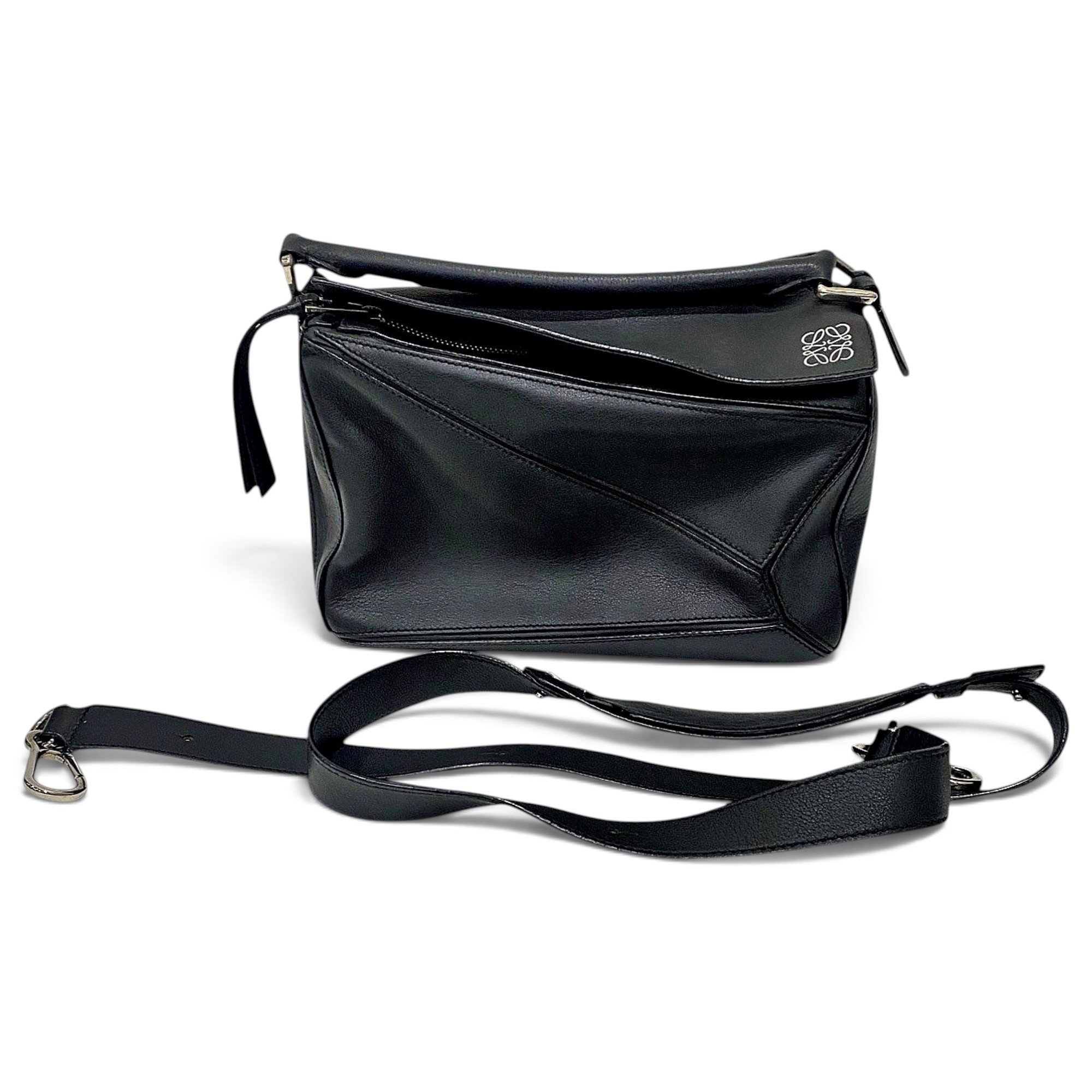 Puzzle leather handbag