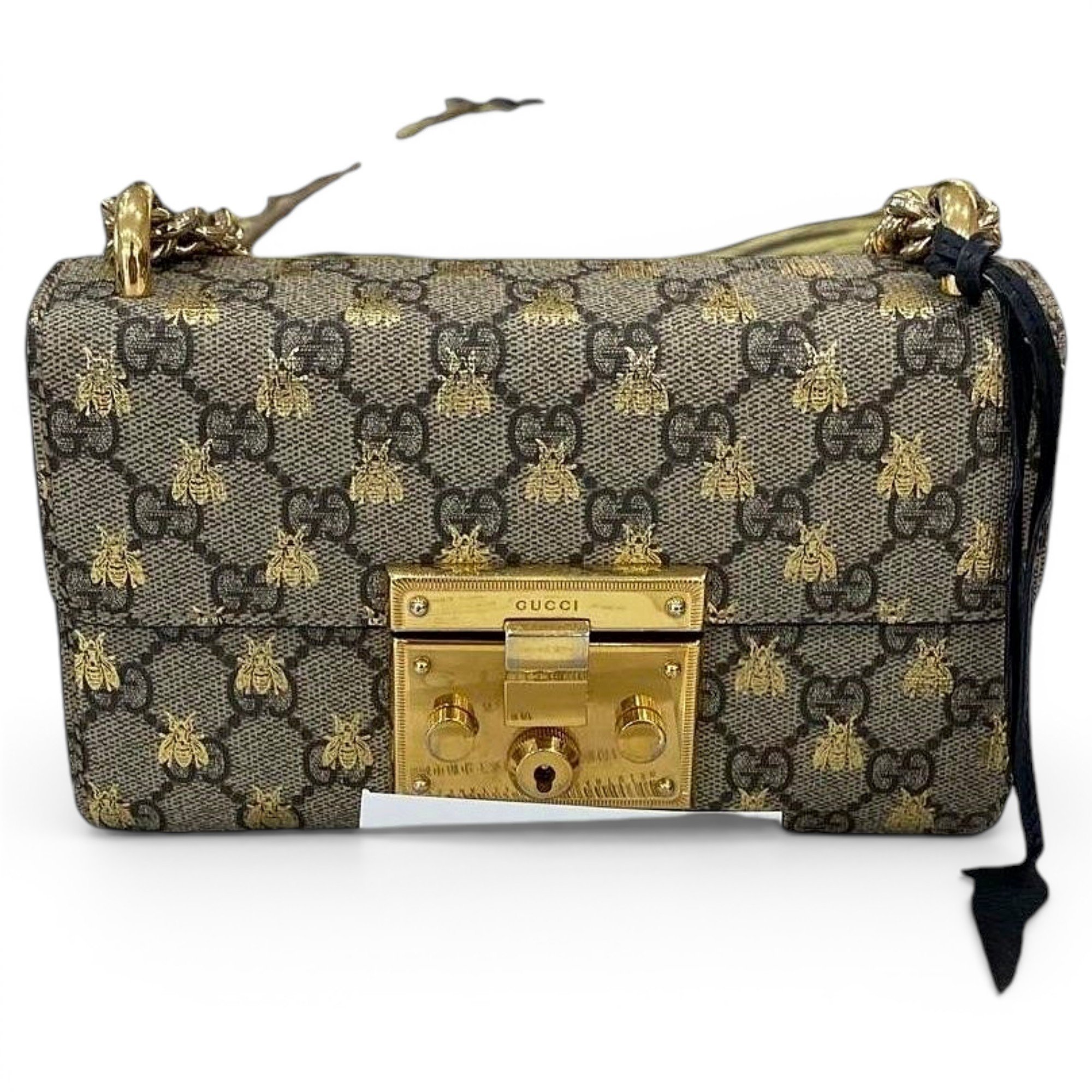 Padlock leather handbag