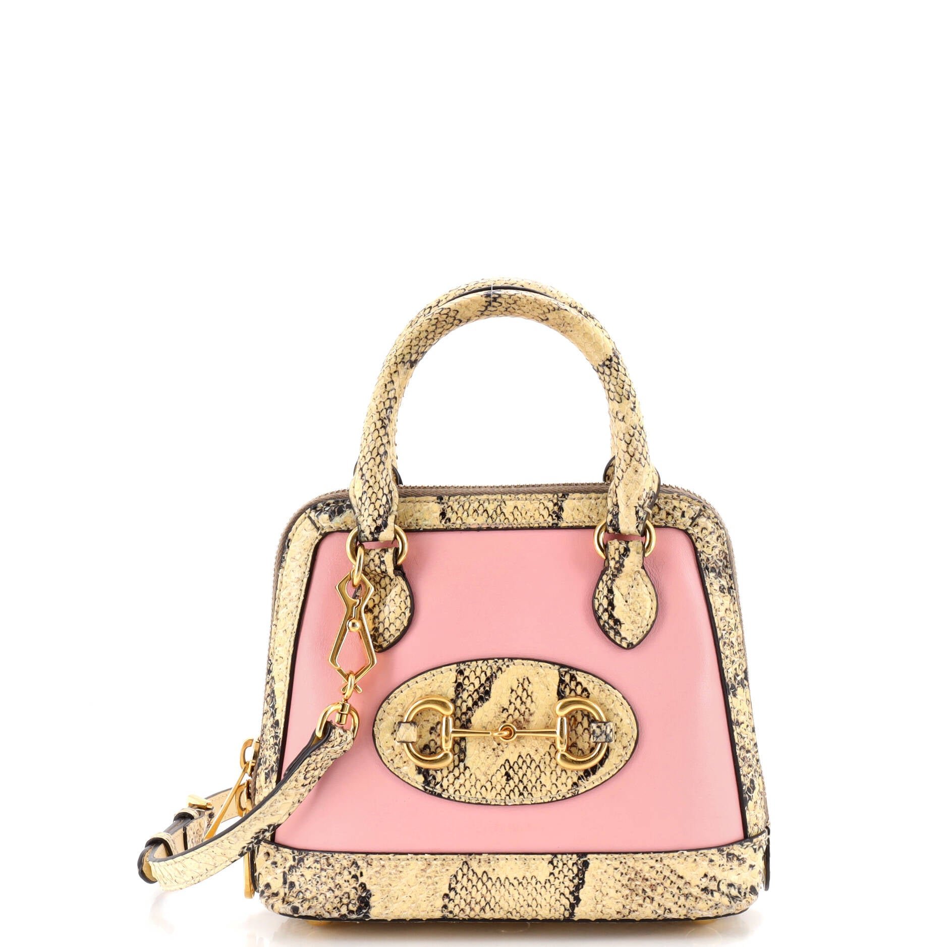 Horsebit 1955 Top Handle Bag Python and Leather Mini
