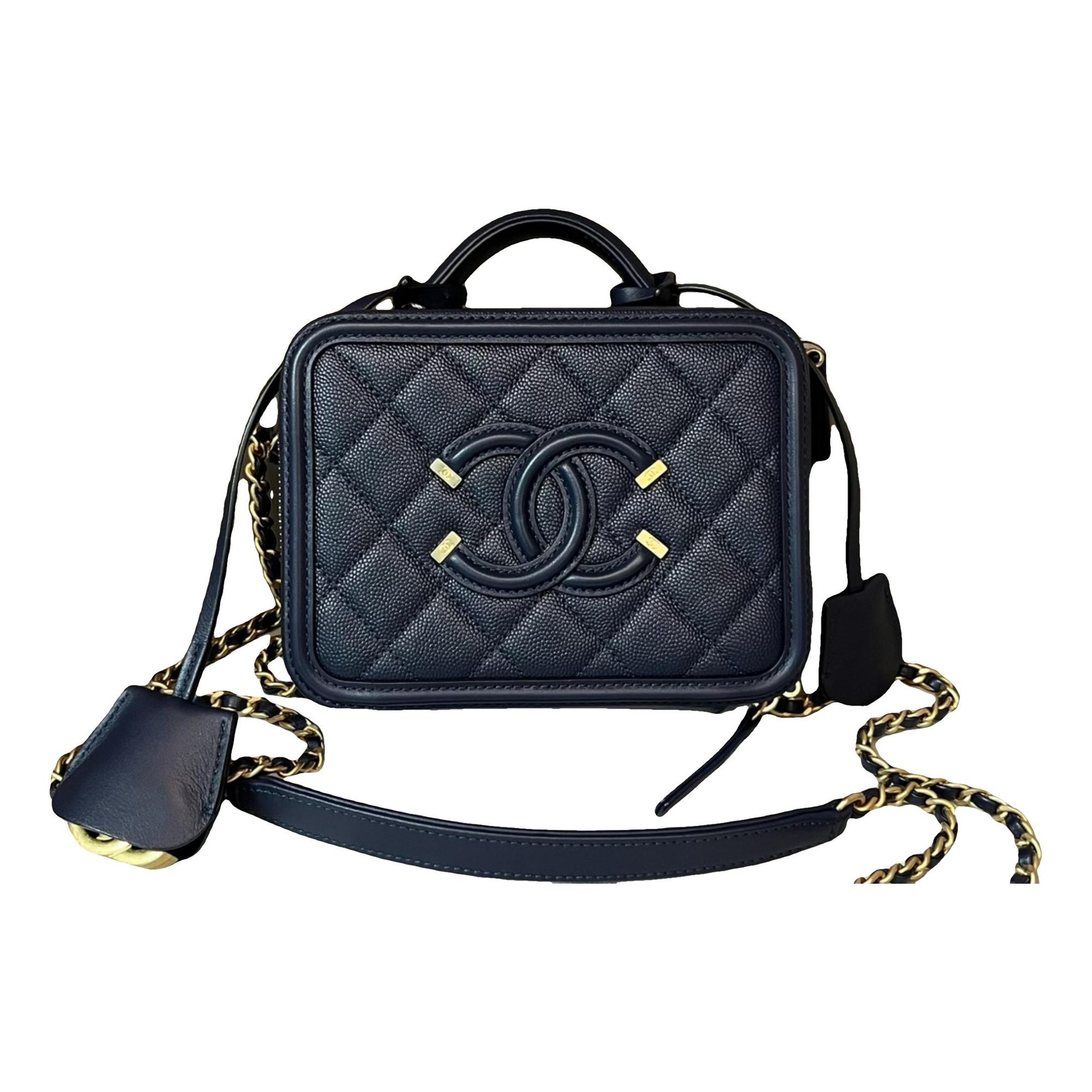 Vanity leather handbag