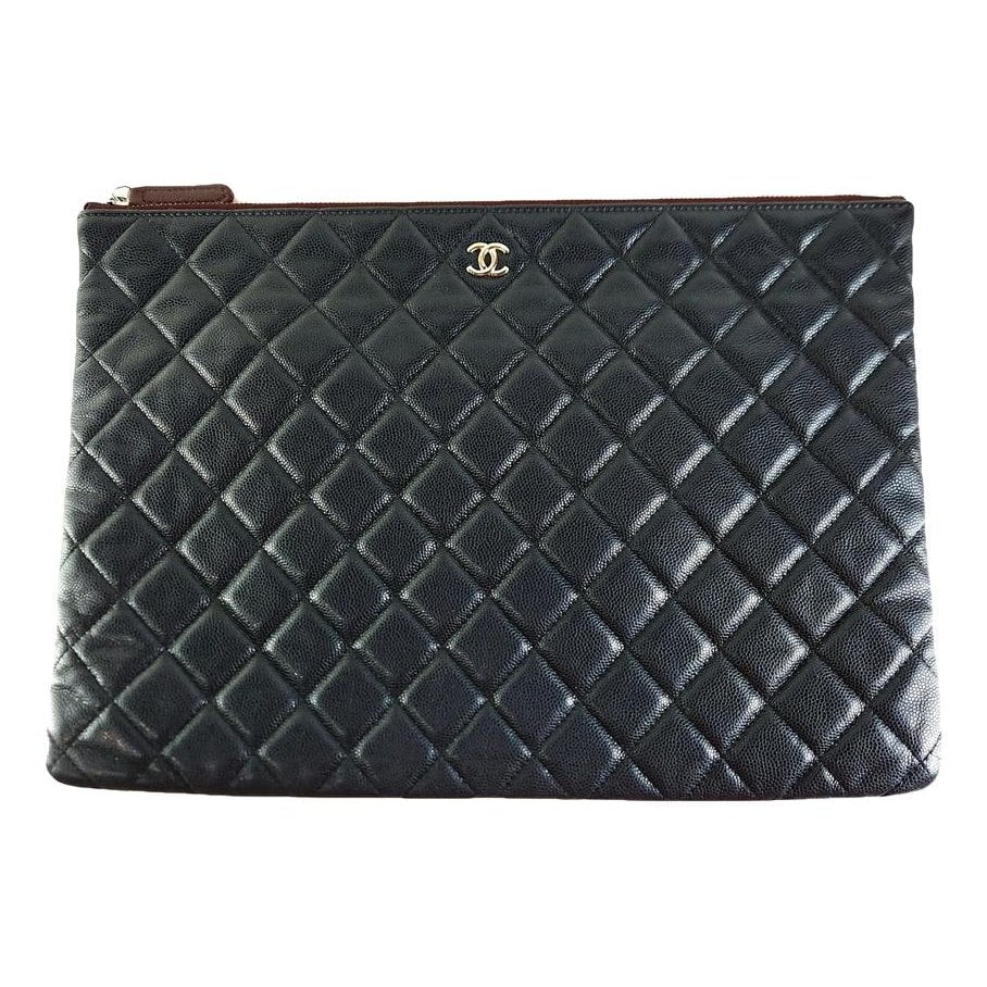 Leather clutch bag