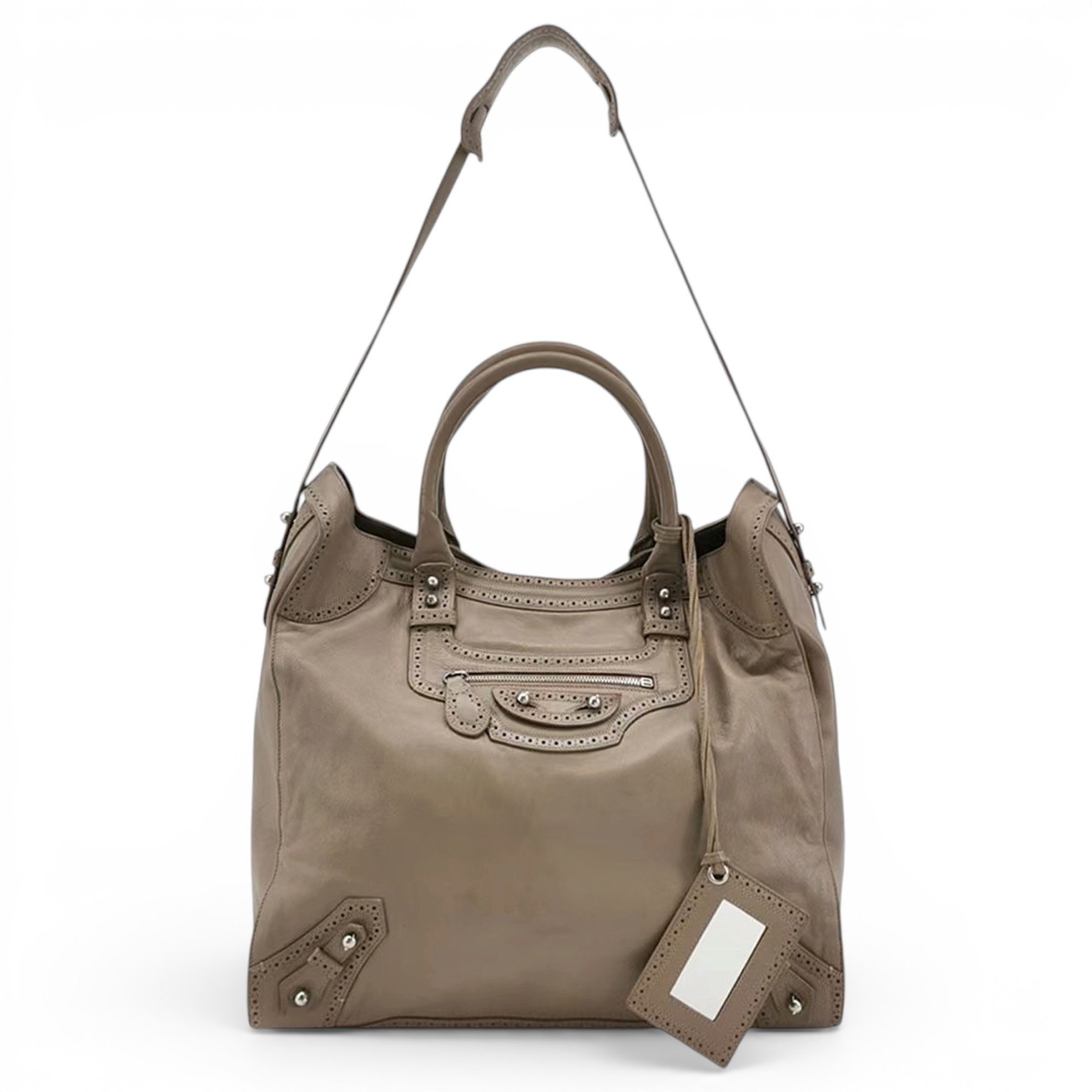 City leather handbag