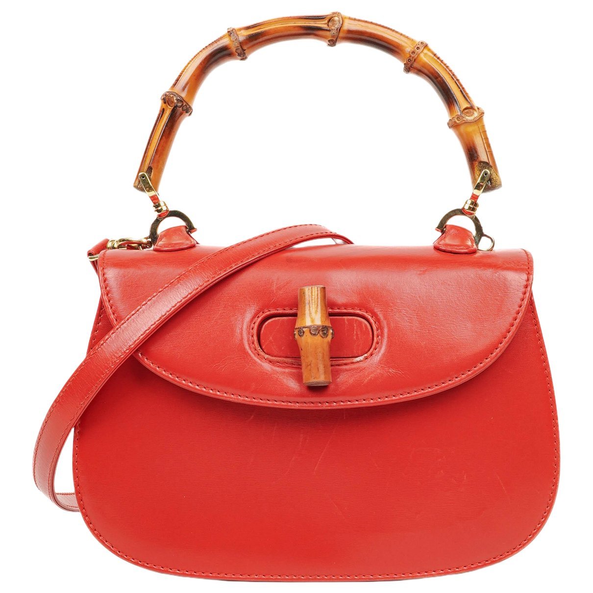 Convertible Bamboo Top Handle leather handbag