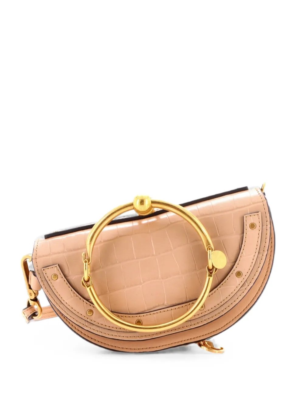 Nile Crocodile Embossed Leather Mini crossbody bag