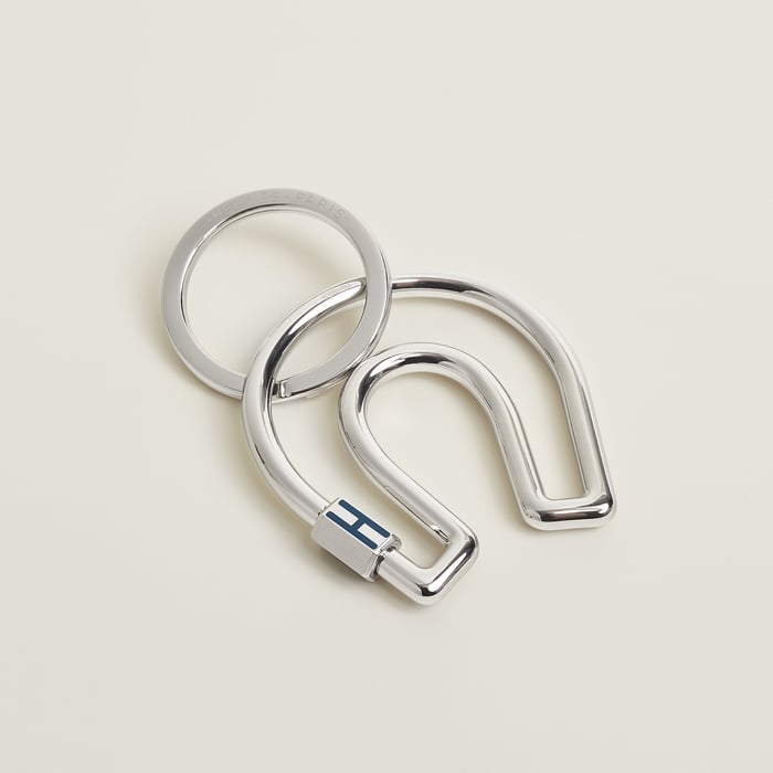 Navy Fer a Cheval Key Ring