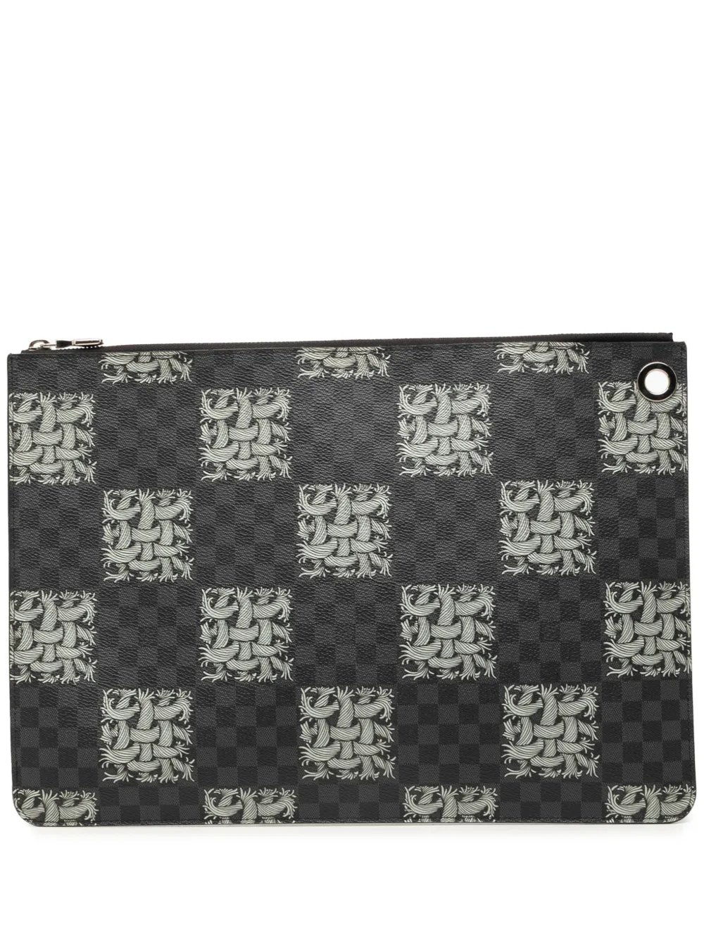 2015 Christopher Nemeth Damier Graphite Rope Pochette Voyage GM clutch bag