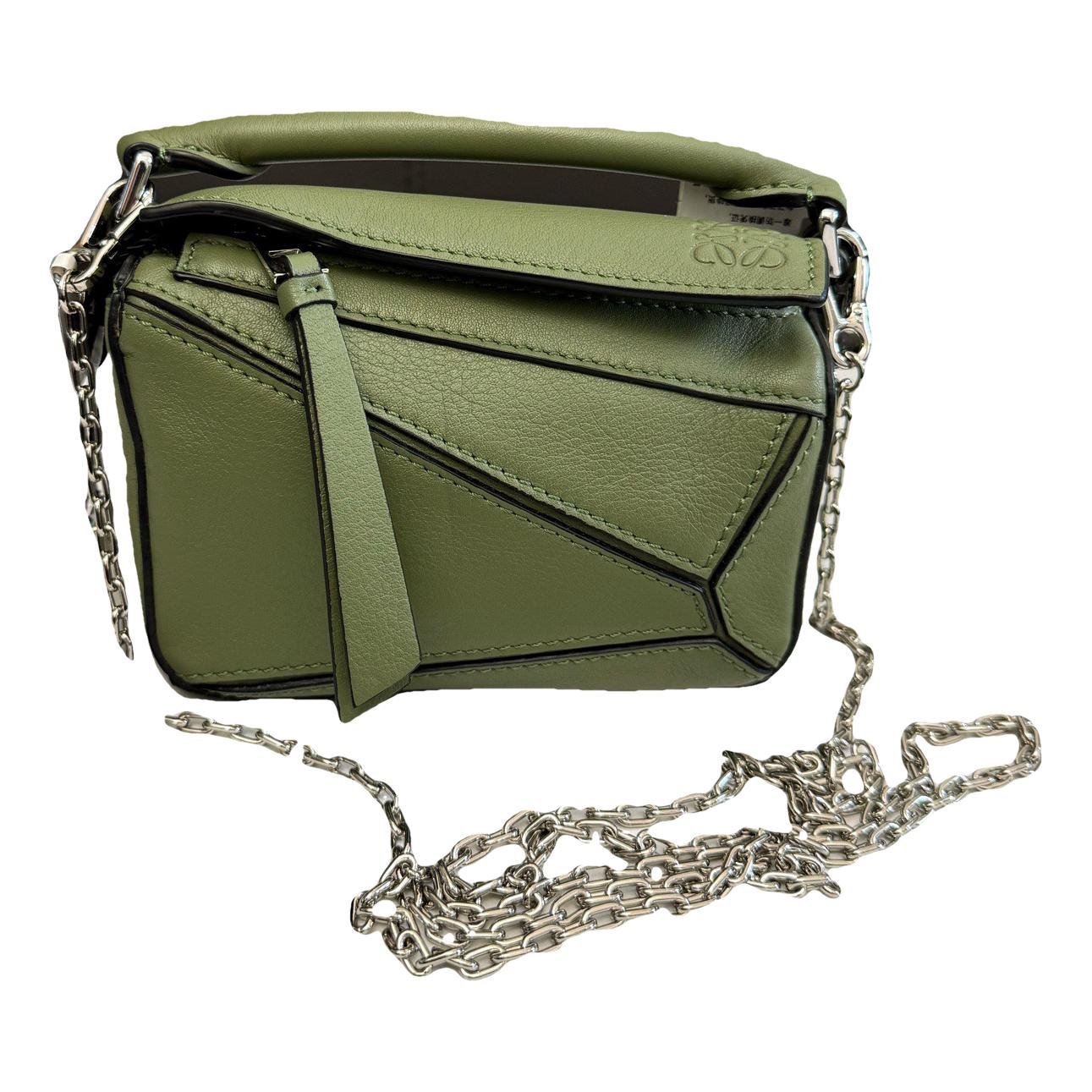 Puzzle leather handbag