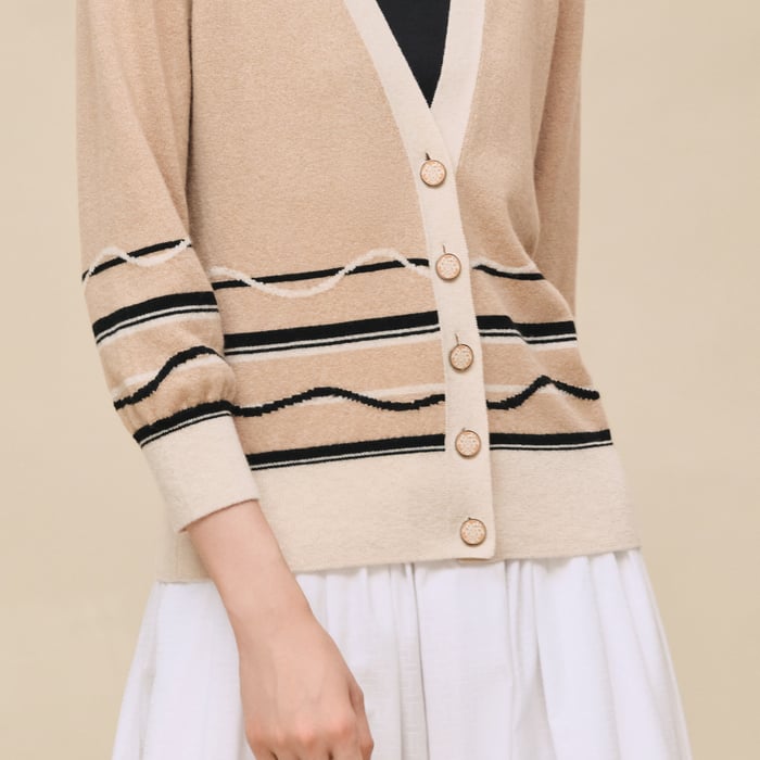 Beige Cajou Long-sleeve Cardigan