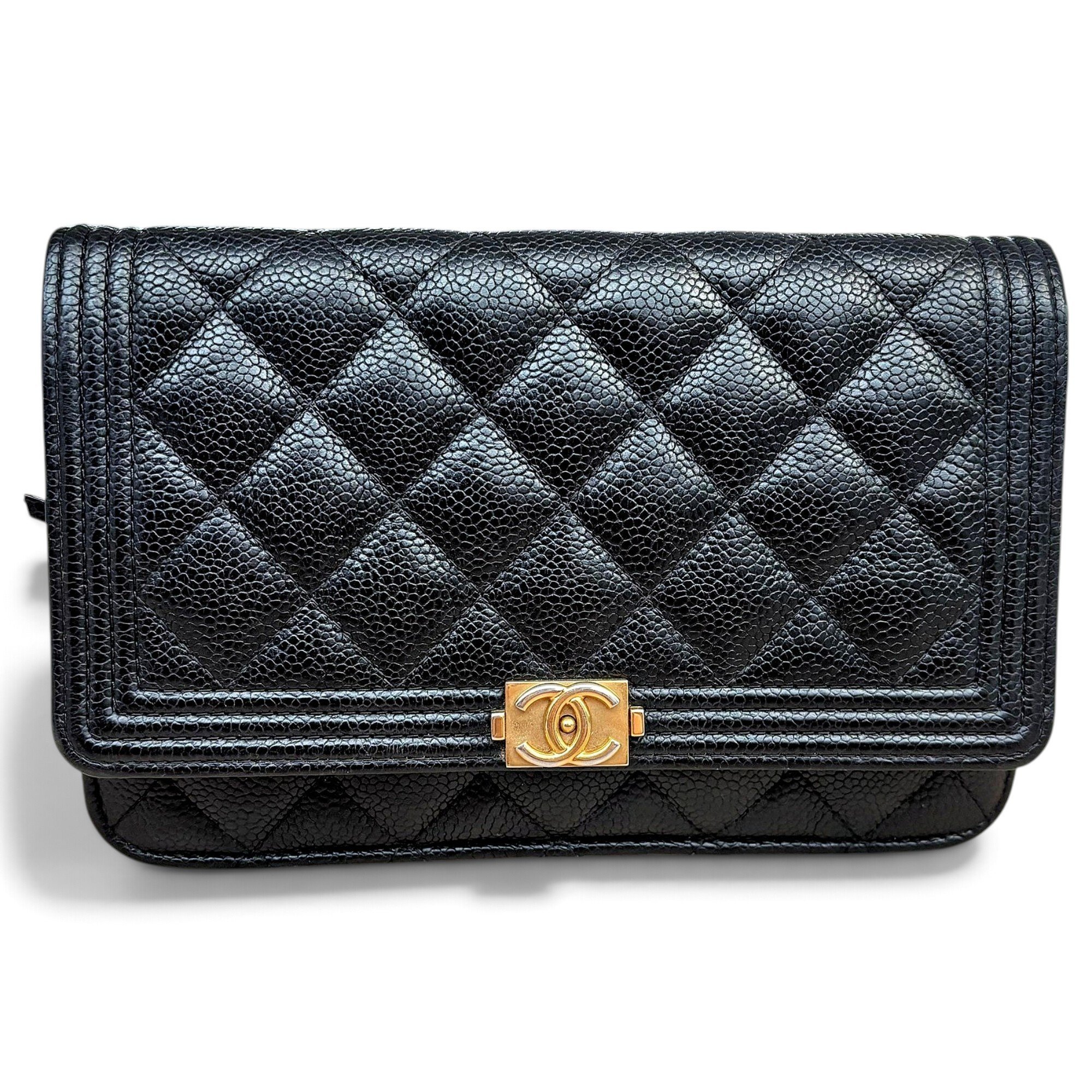 Wallet On Chain Boy Half Flap leather crossbody bag