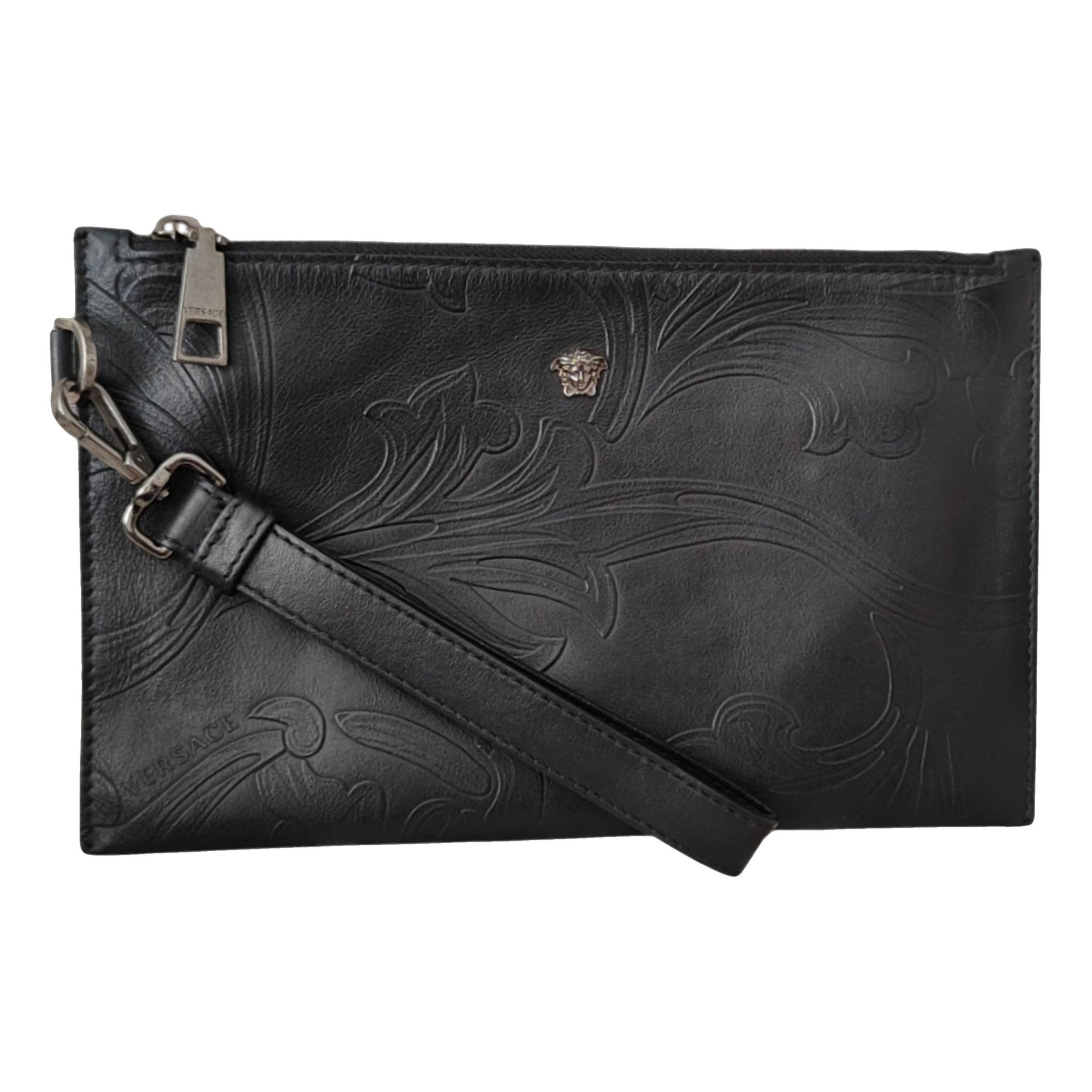 La Medusa leather clutch bag