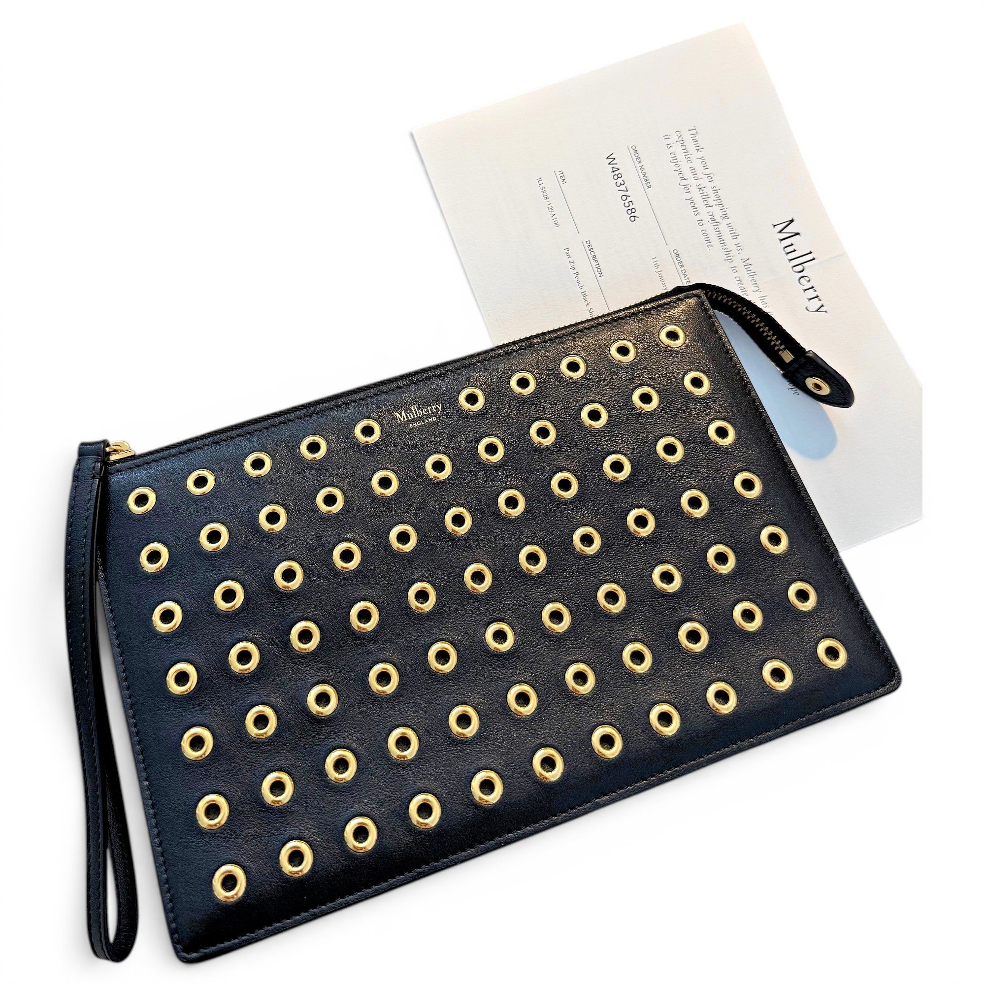 Leather clutch bag