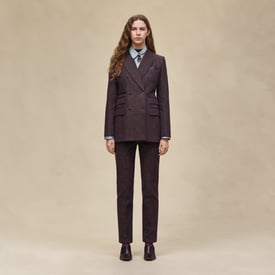Mixed leather suit jacket