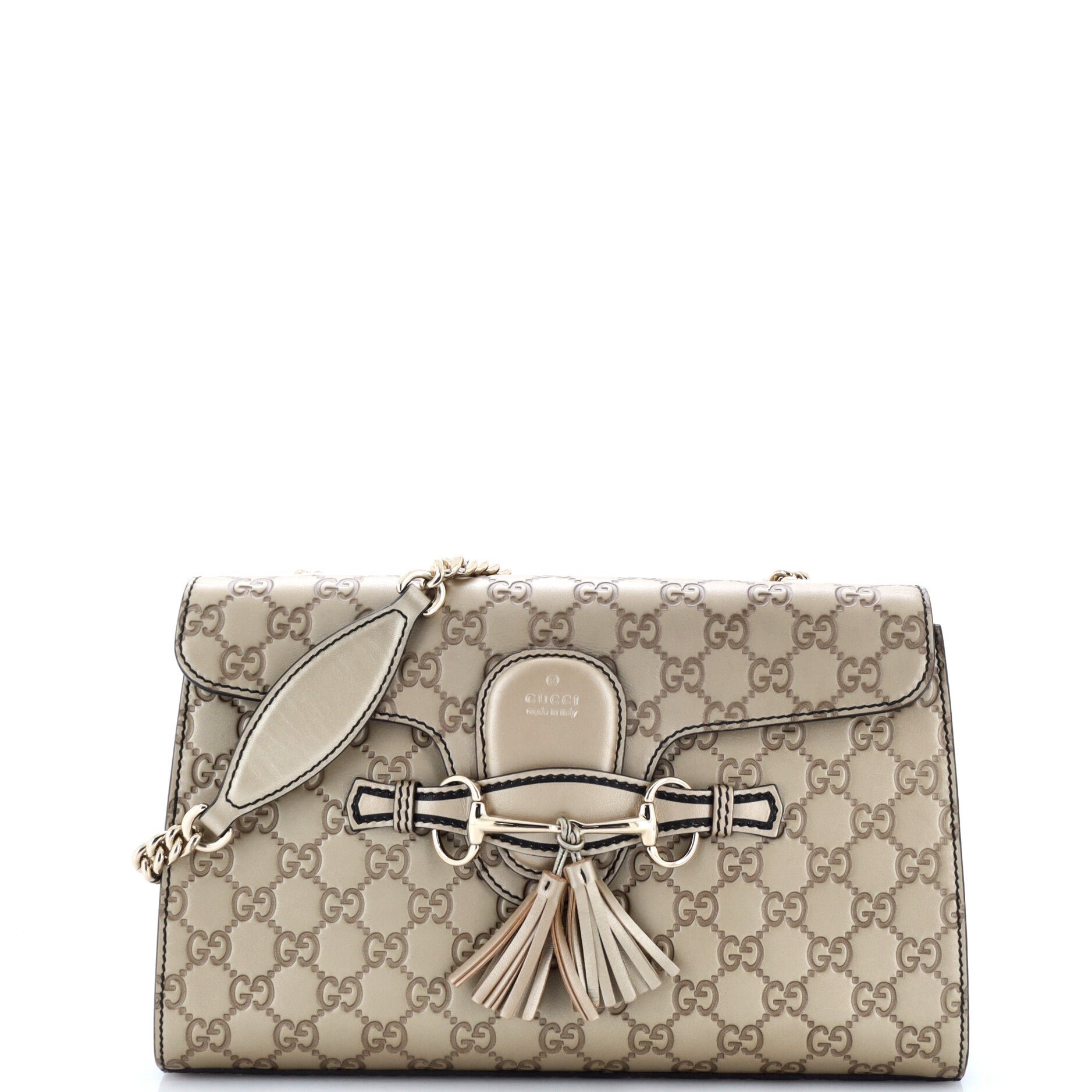 Emily Chain Flap Bag Guccissima Leather Medium