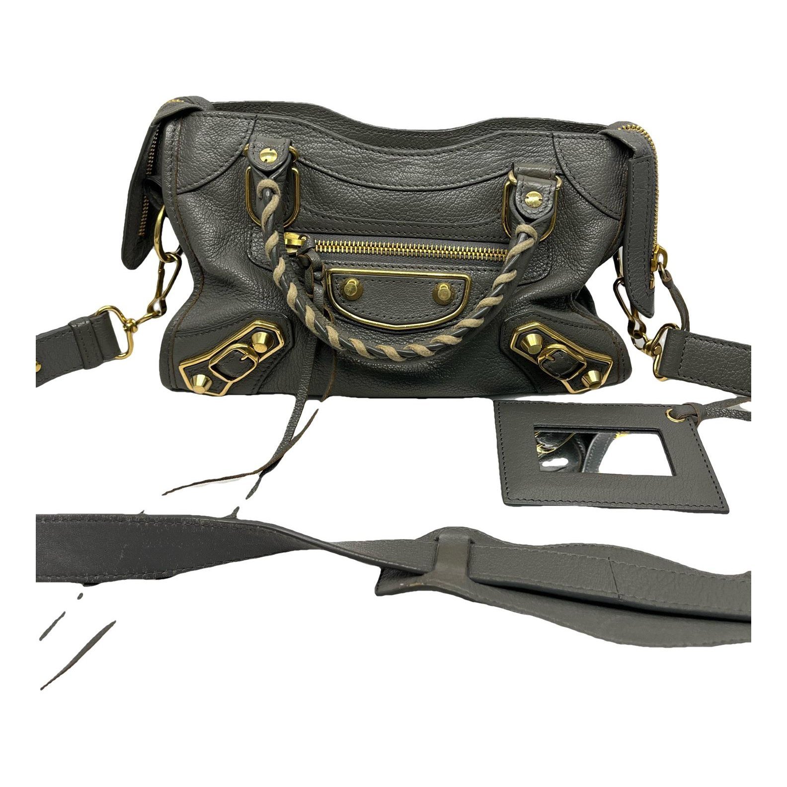 City leather handbag