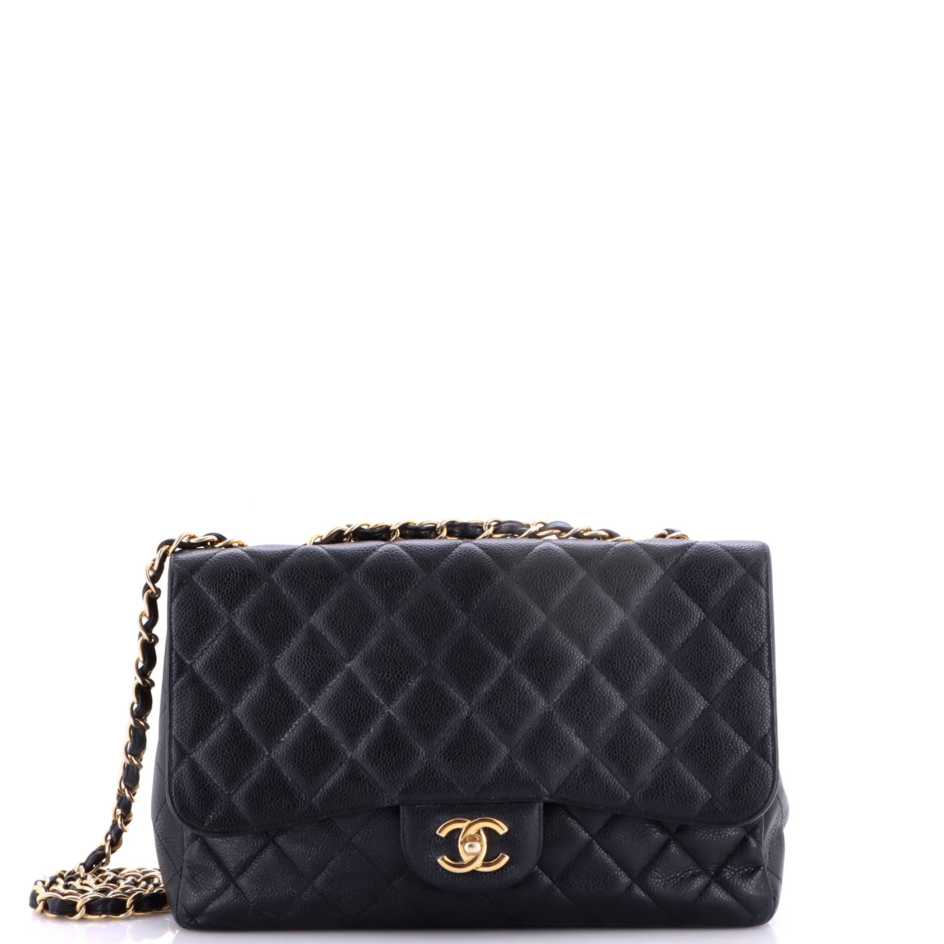 Classic Single Flap Bag Quilted Caviar Jumbo