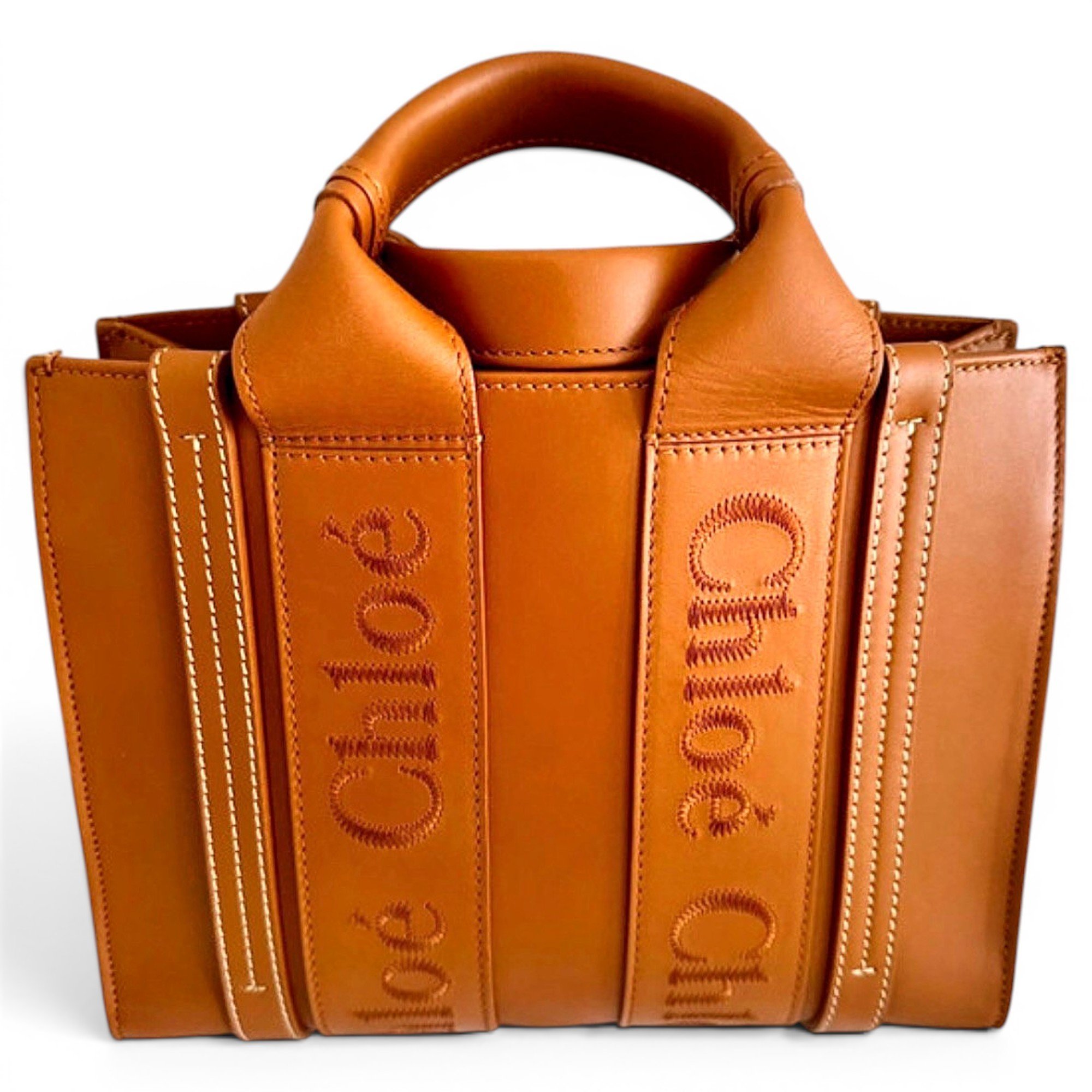 Woody leather tote