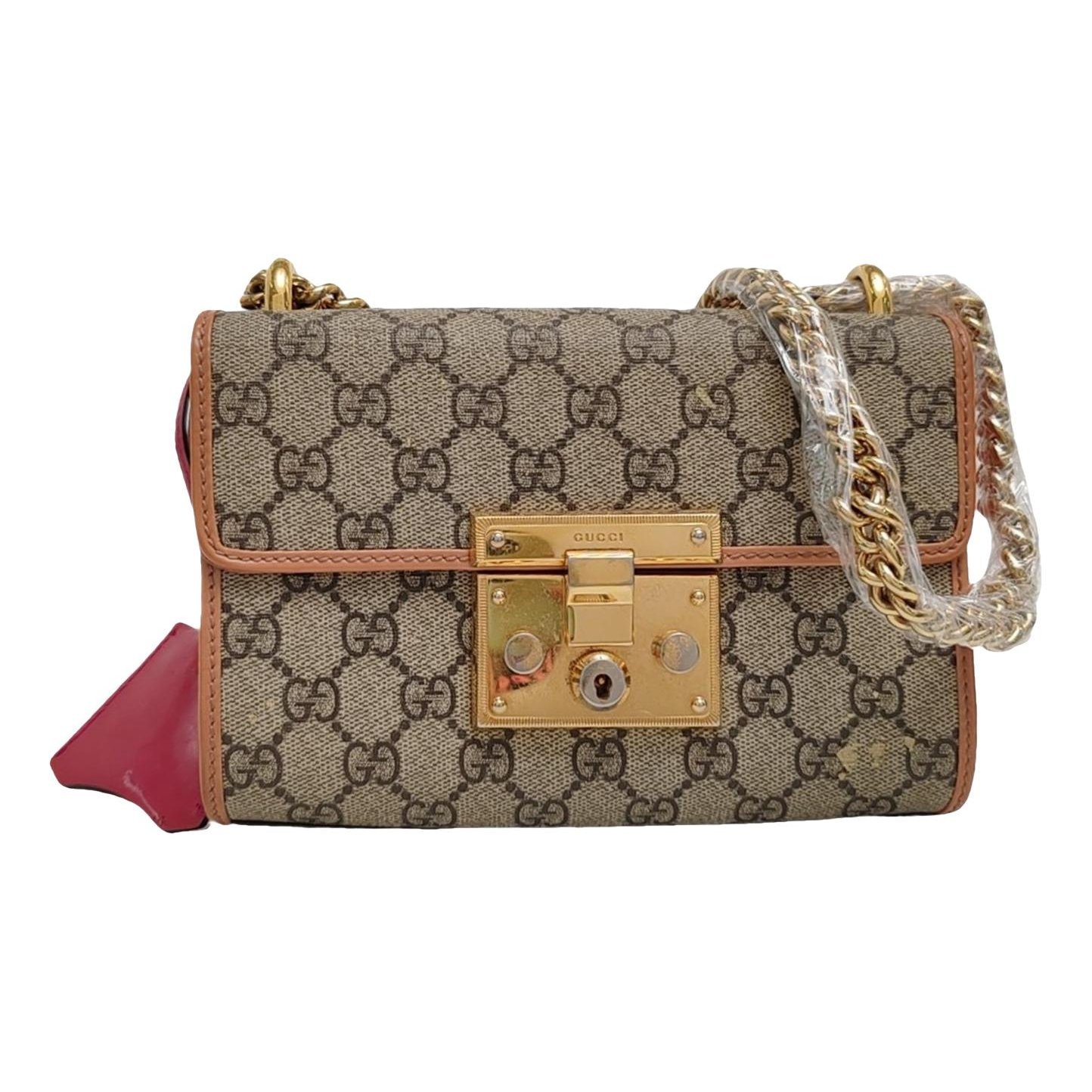 Padlock leather handbag