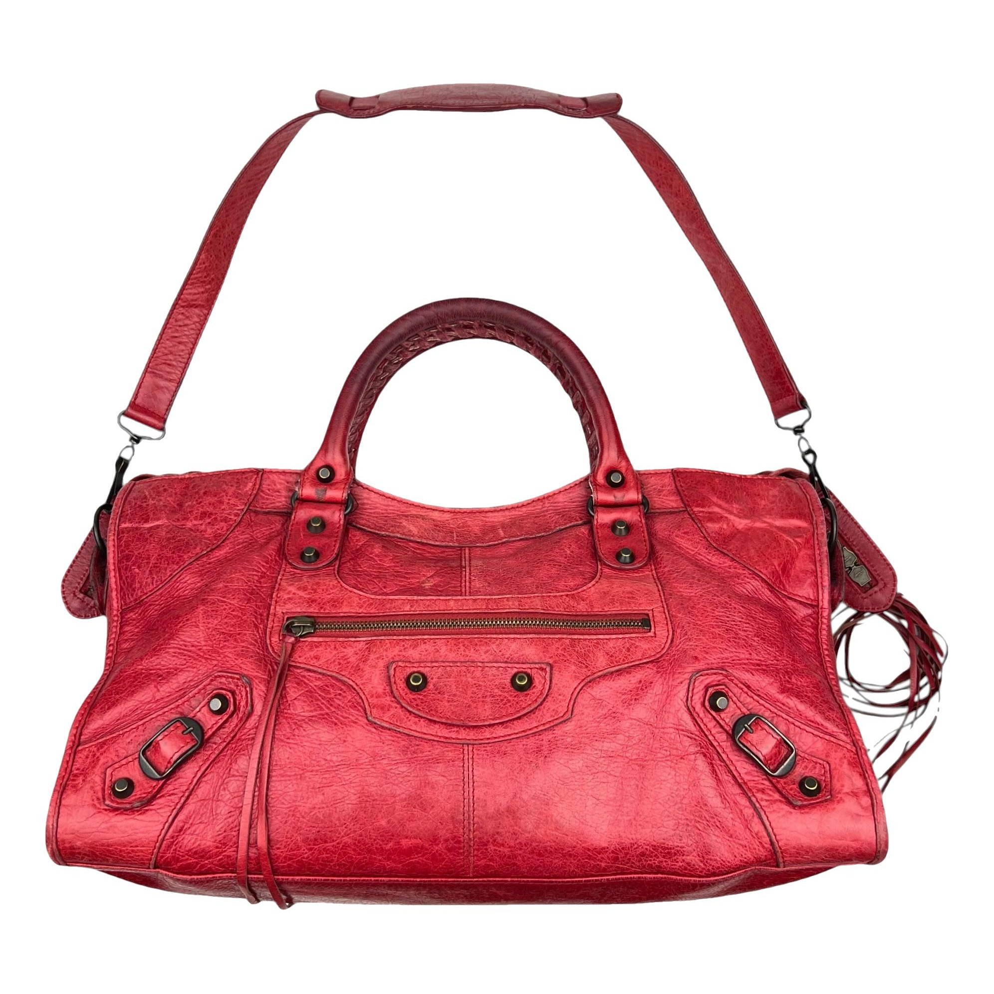 City leather handbag