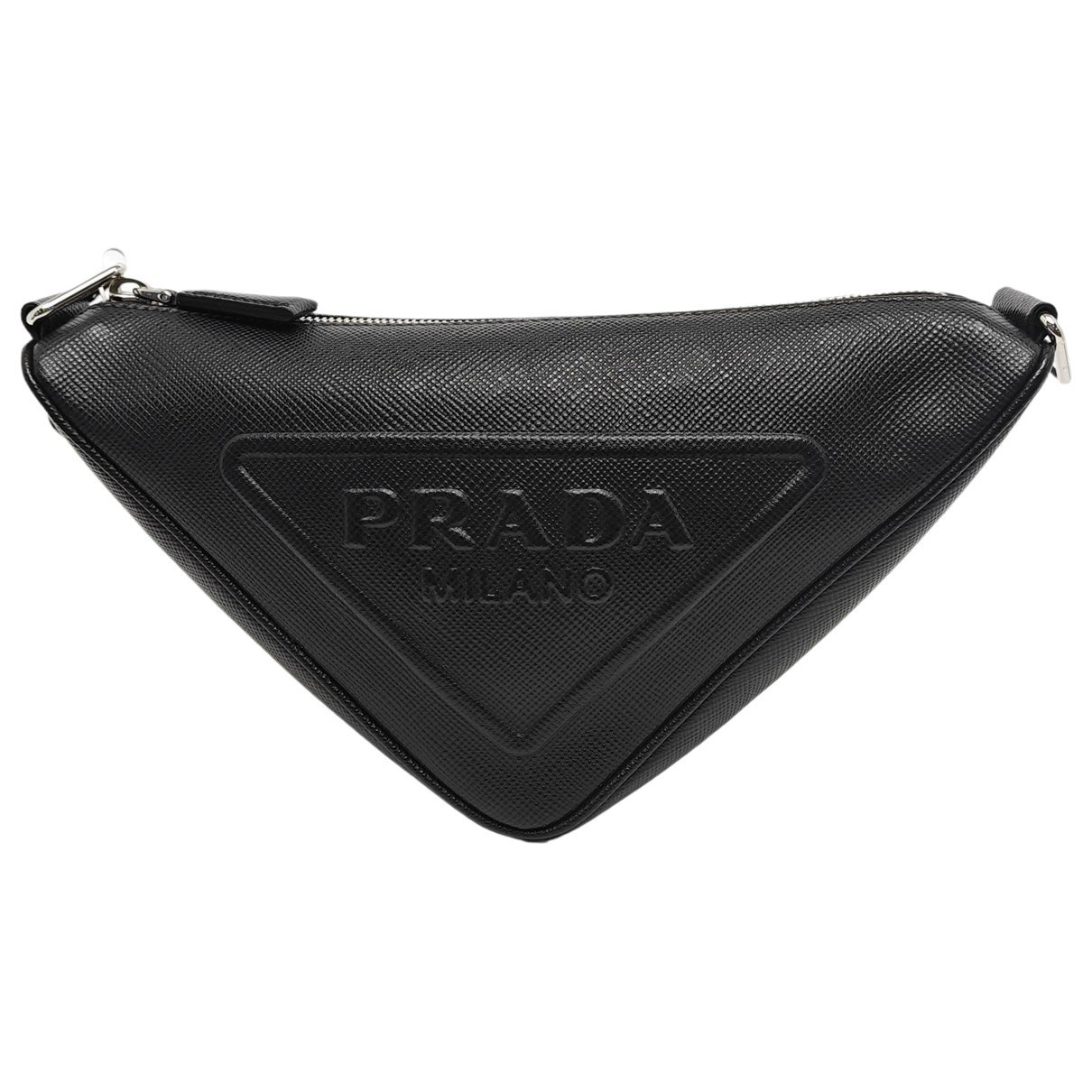 Triangle leather crossbody bag