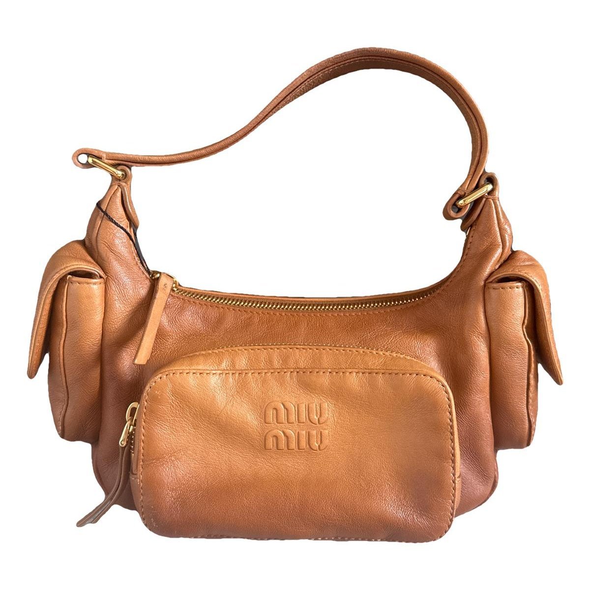 Pocket leather handbag