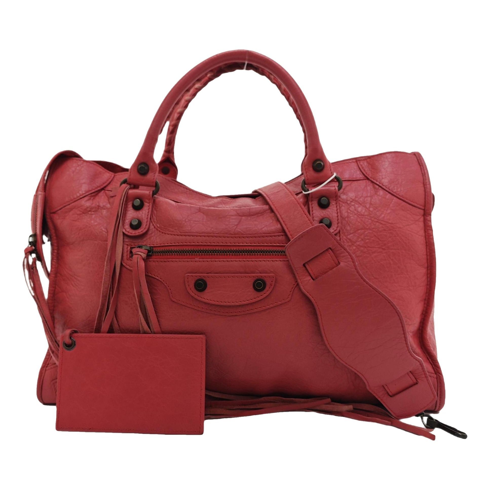 City leather handbag