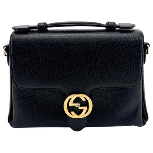 Interlocking leather handbag
