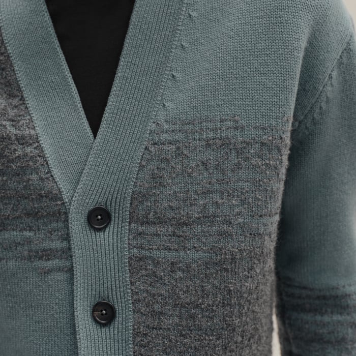 Eucalyptus "Bouclette Ombree" Buttoned Cardigan