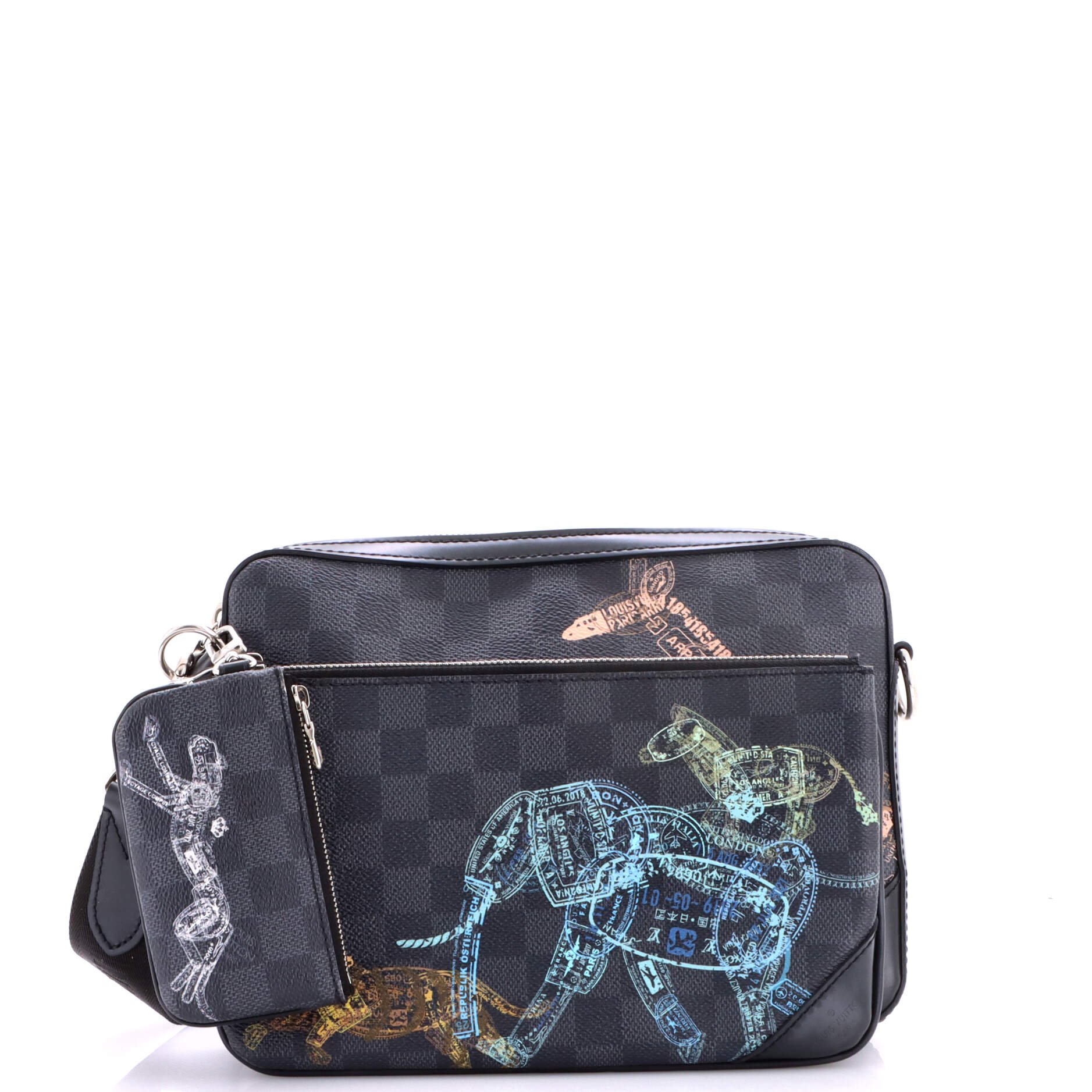Trio Messenger Bag Limited Edition Wild Animals Damier Graphite