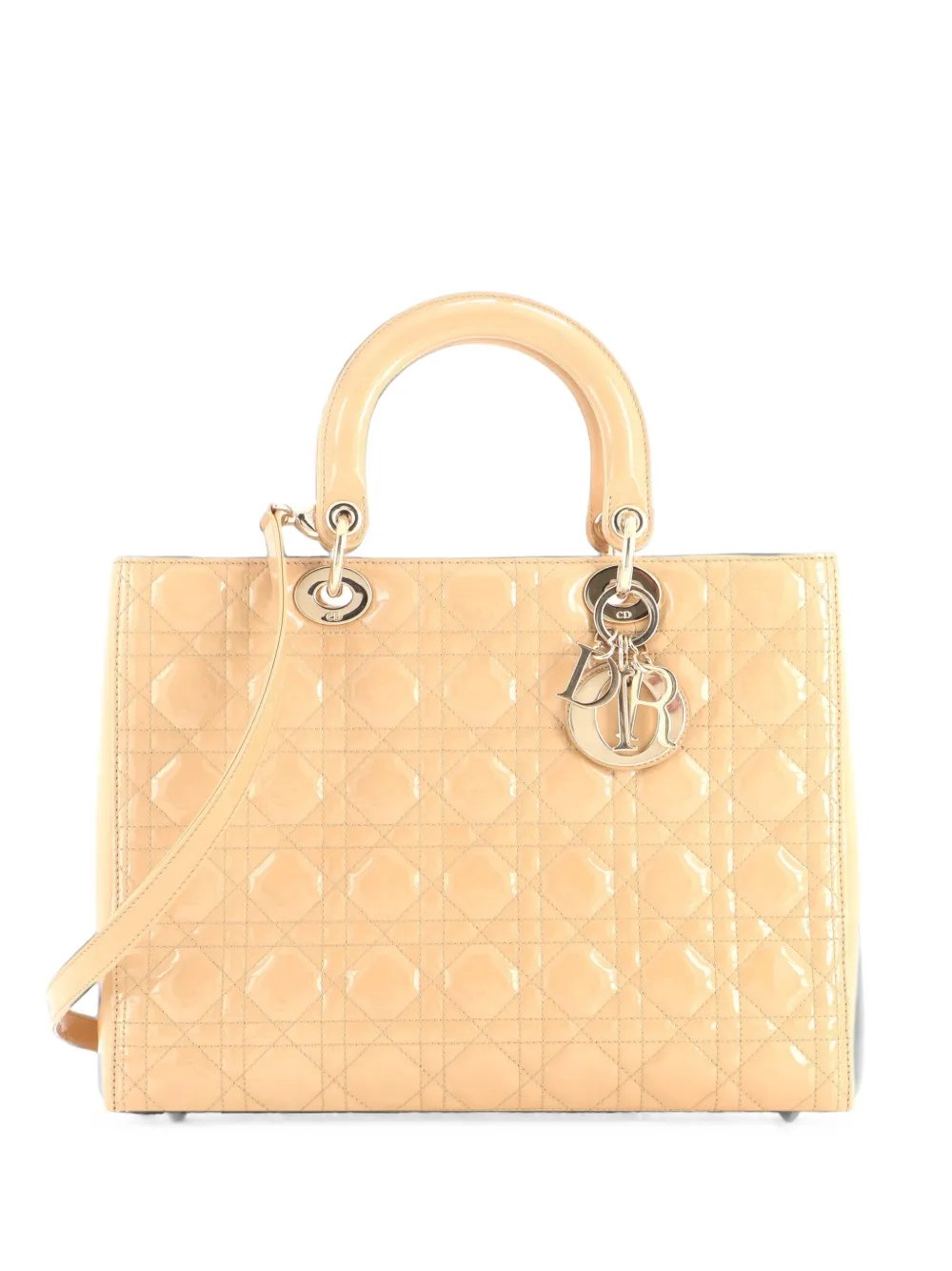 Lady Dior Bag Cannage Quilt Patent Large satchel