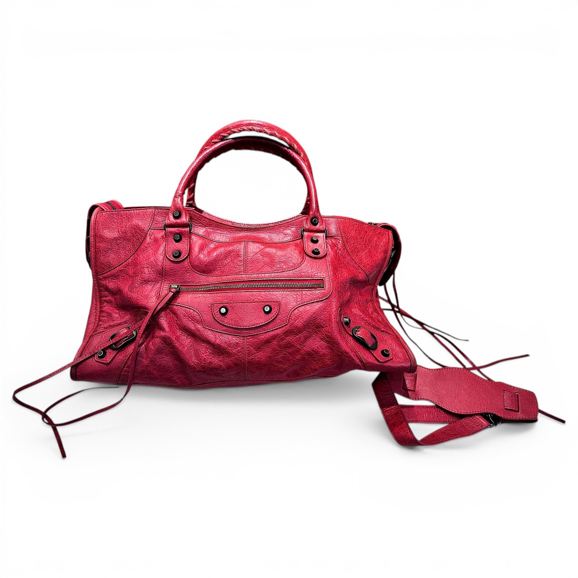 City leather handbag