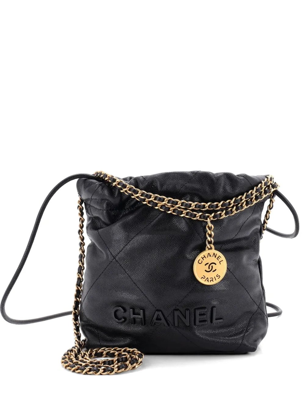 22 Chain Quilted Caviar Mini hobo bag