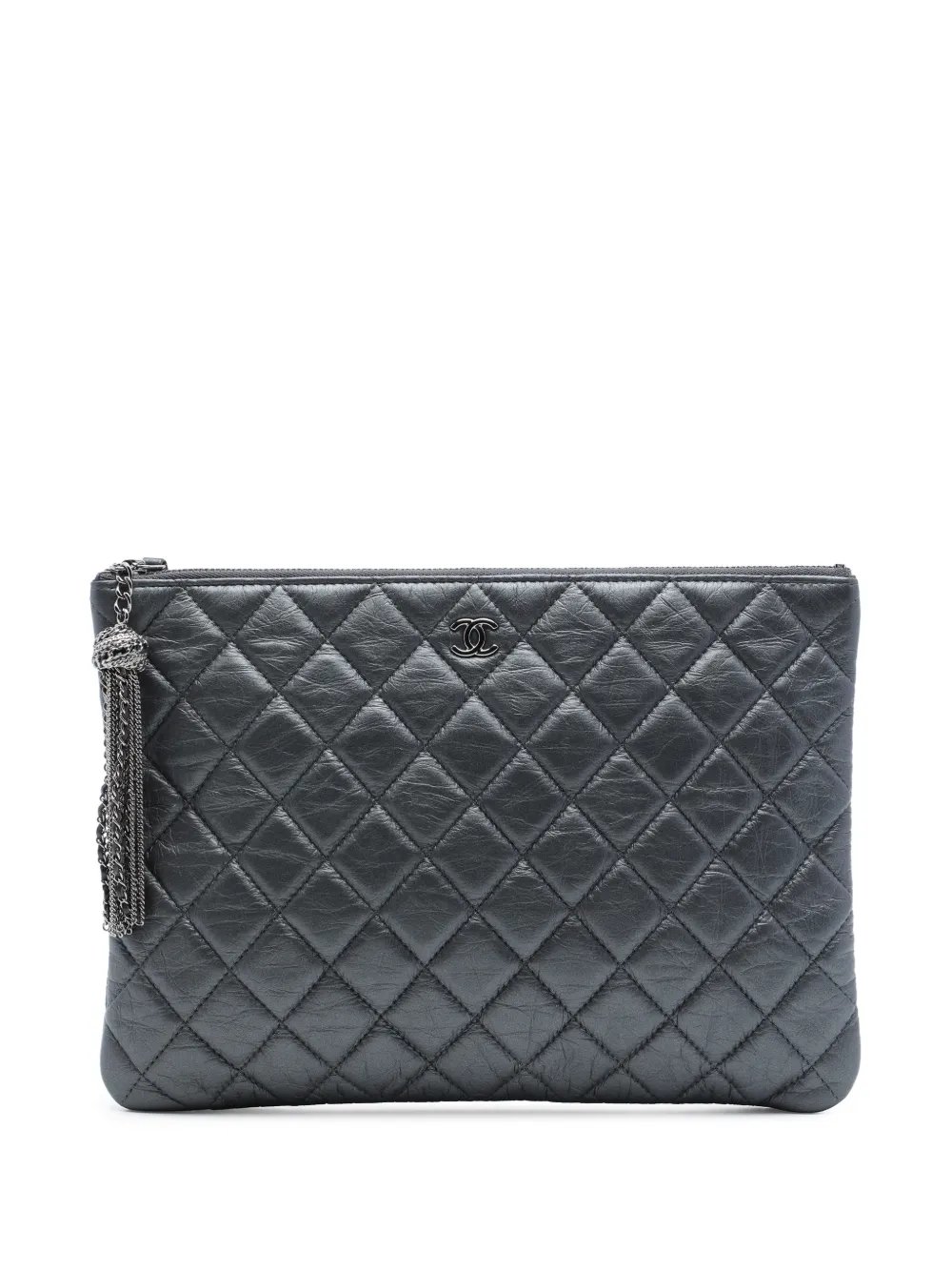 2018-2019 Medium Quilted Aged Calfskin Chain Tassel O Case clutch bag