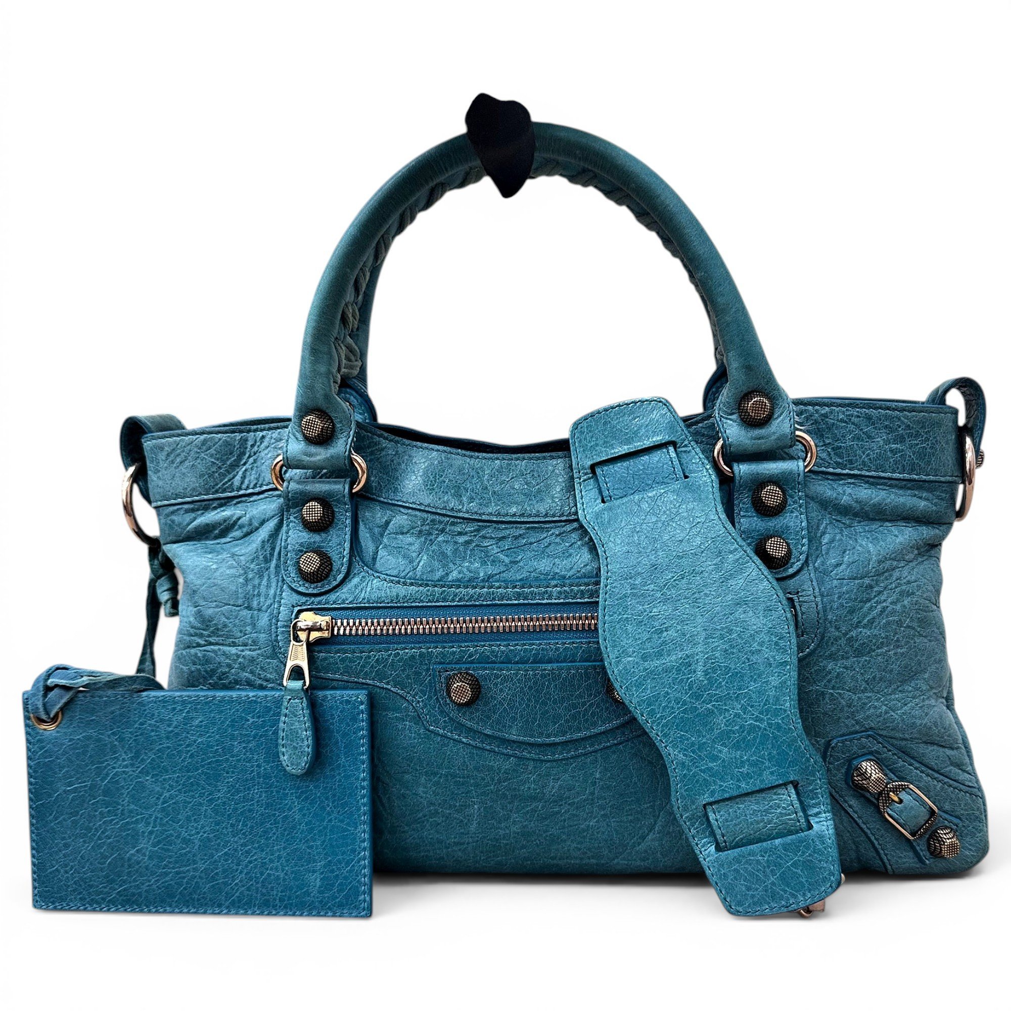 City leather handbag
