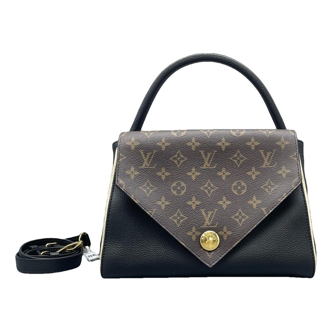 Double V leather handbag