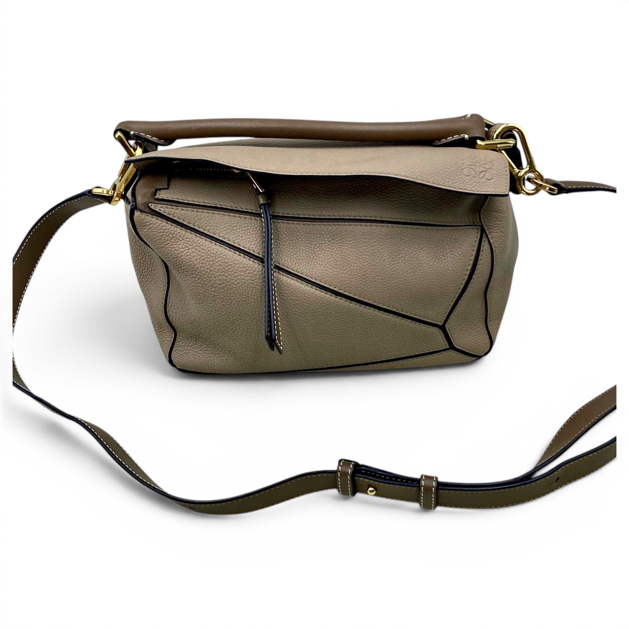 Puzzle leather handbag