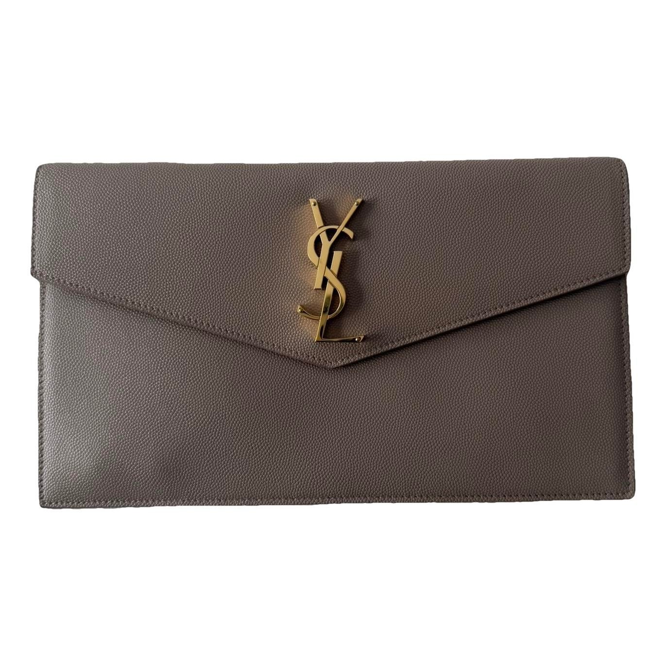 Leather clutch bag