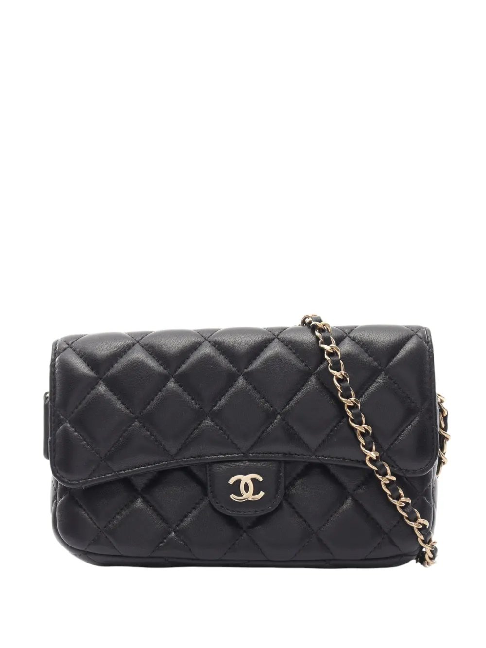 2021-2026 CC Quilted Lambskin Flap Phone Holder Wallet on Chain crossbody bag