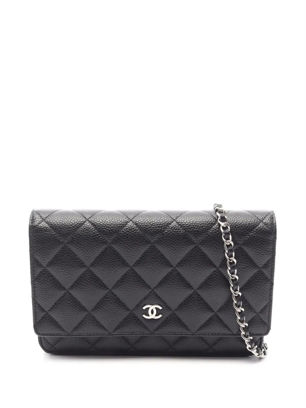 2019 CC Quilted Caviar Wallet on Chain crossbody bag