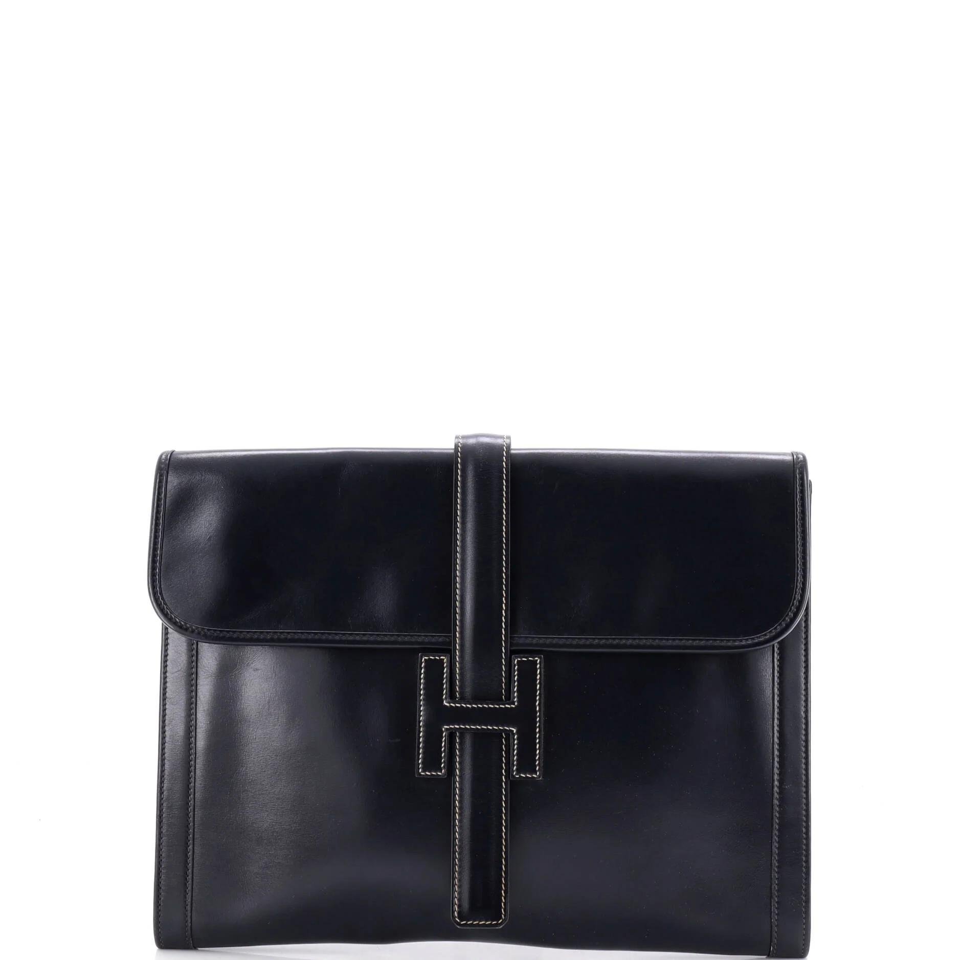 Leather clutch bag