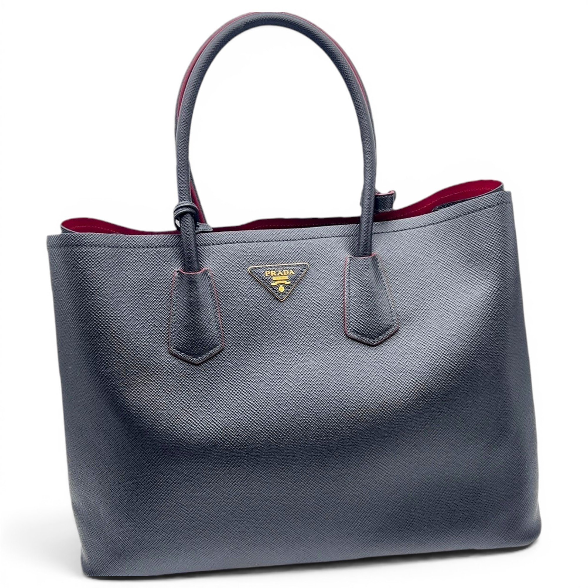 Double leather handbag