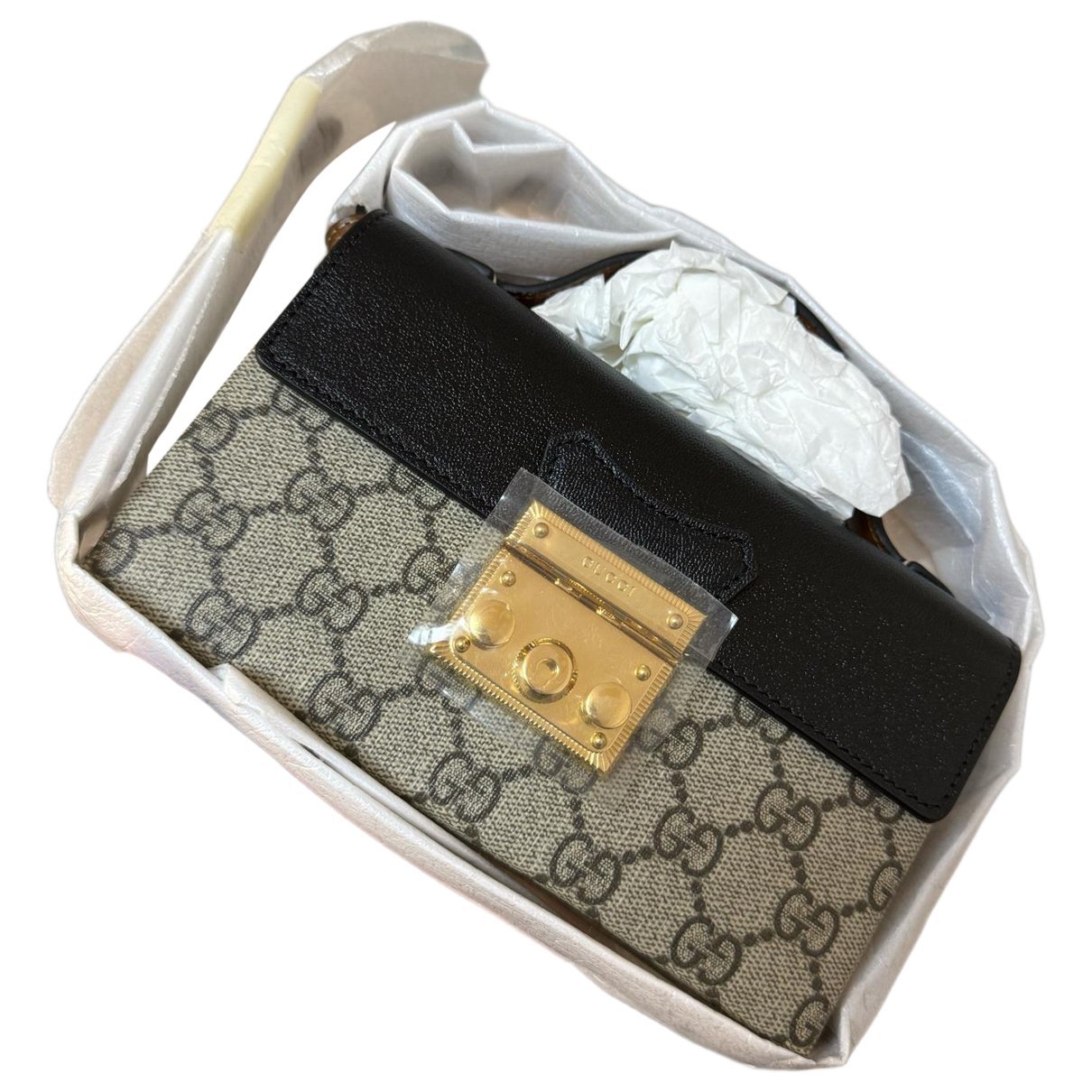 Padlock leather handbag