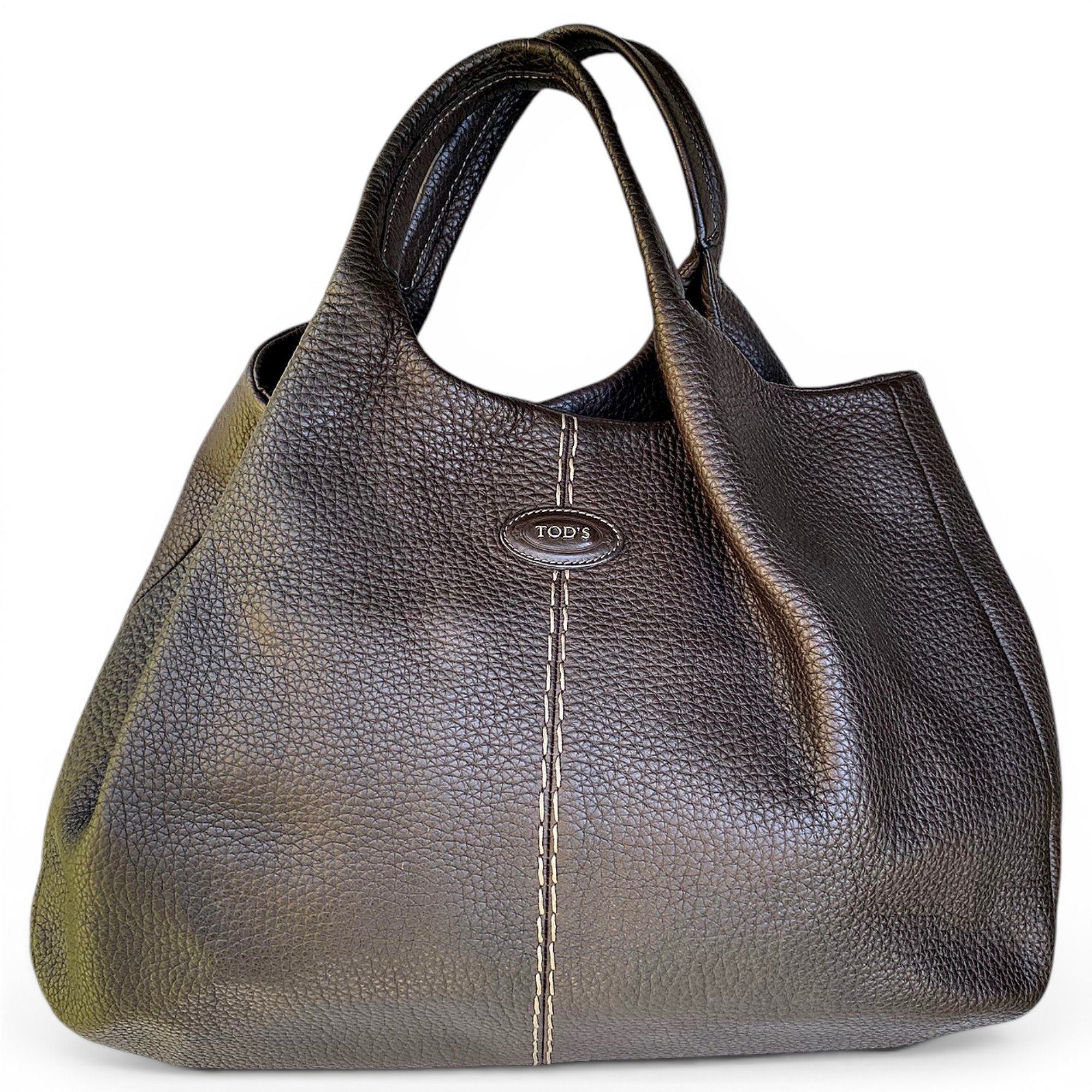 Shopping Media leather handbag