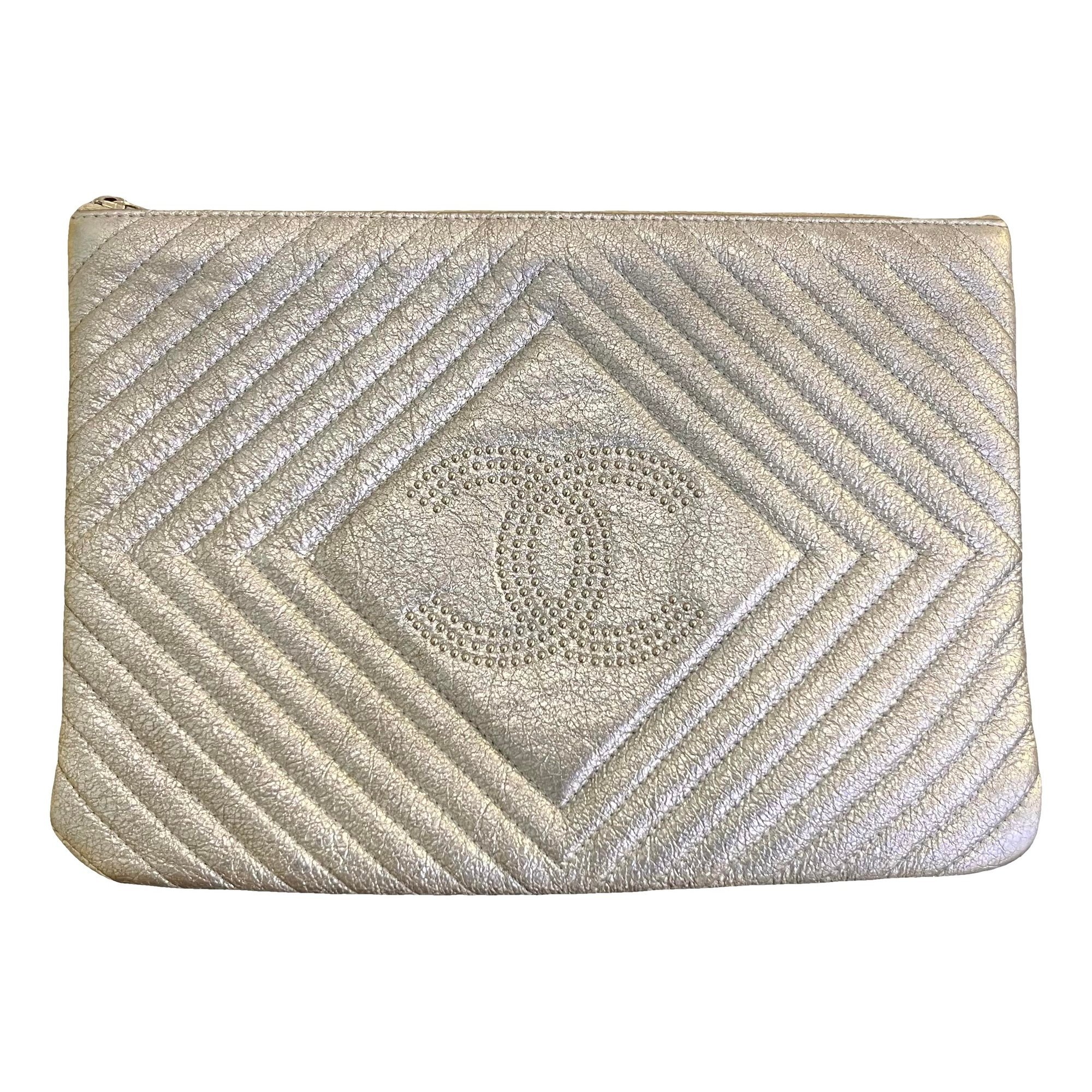 Leather clutch bag