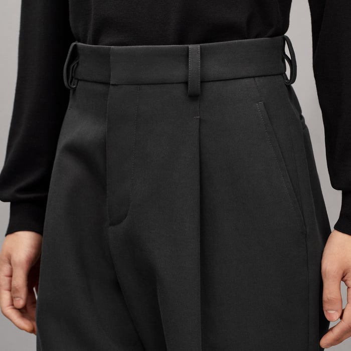 Anthracite Pleated Palerme Pants