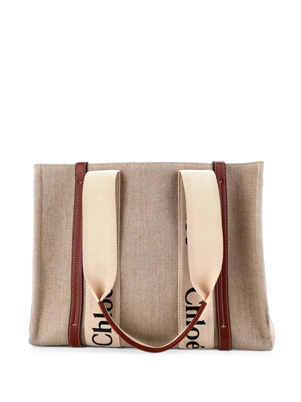 Woody Canvas with Leather Medium tote bag