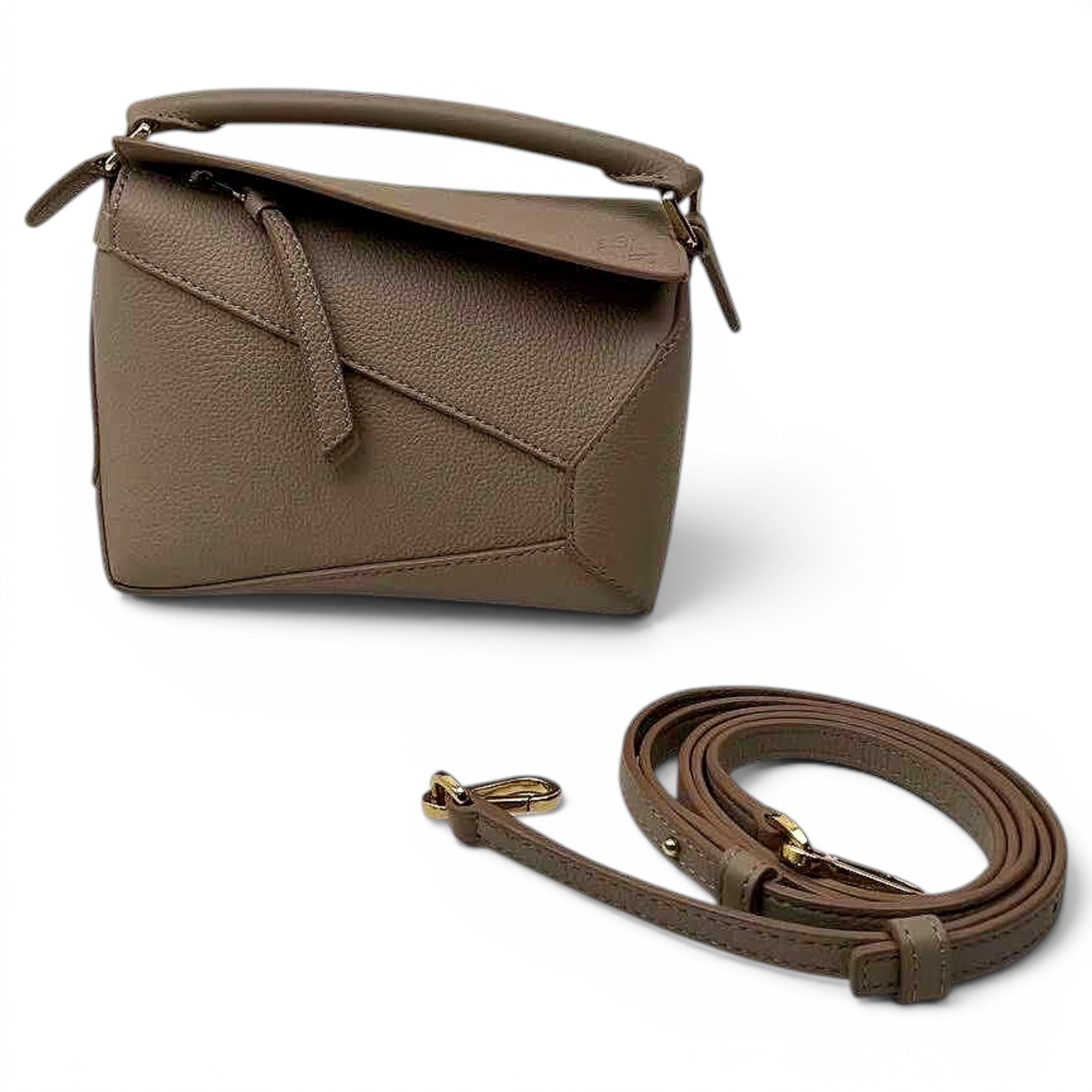 Puzzle leather handbag