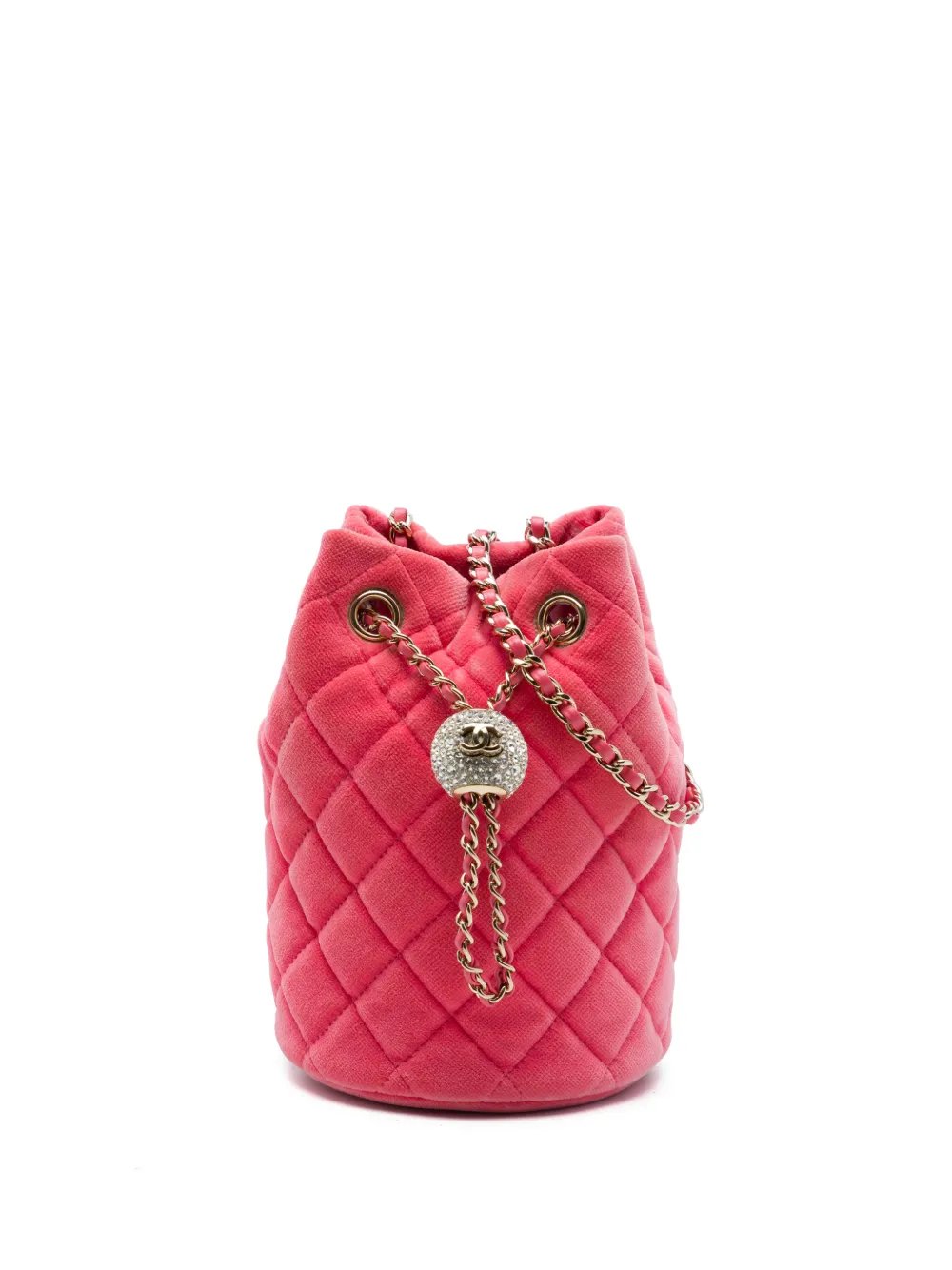 2020 Mini Velvet Crystal Pearl Crush bucket bag